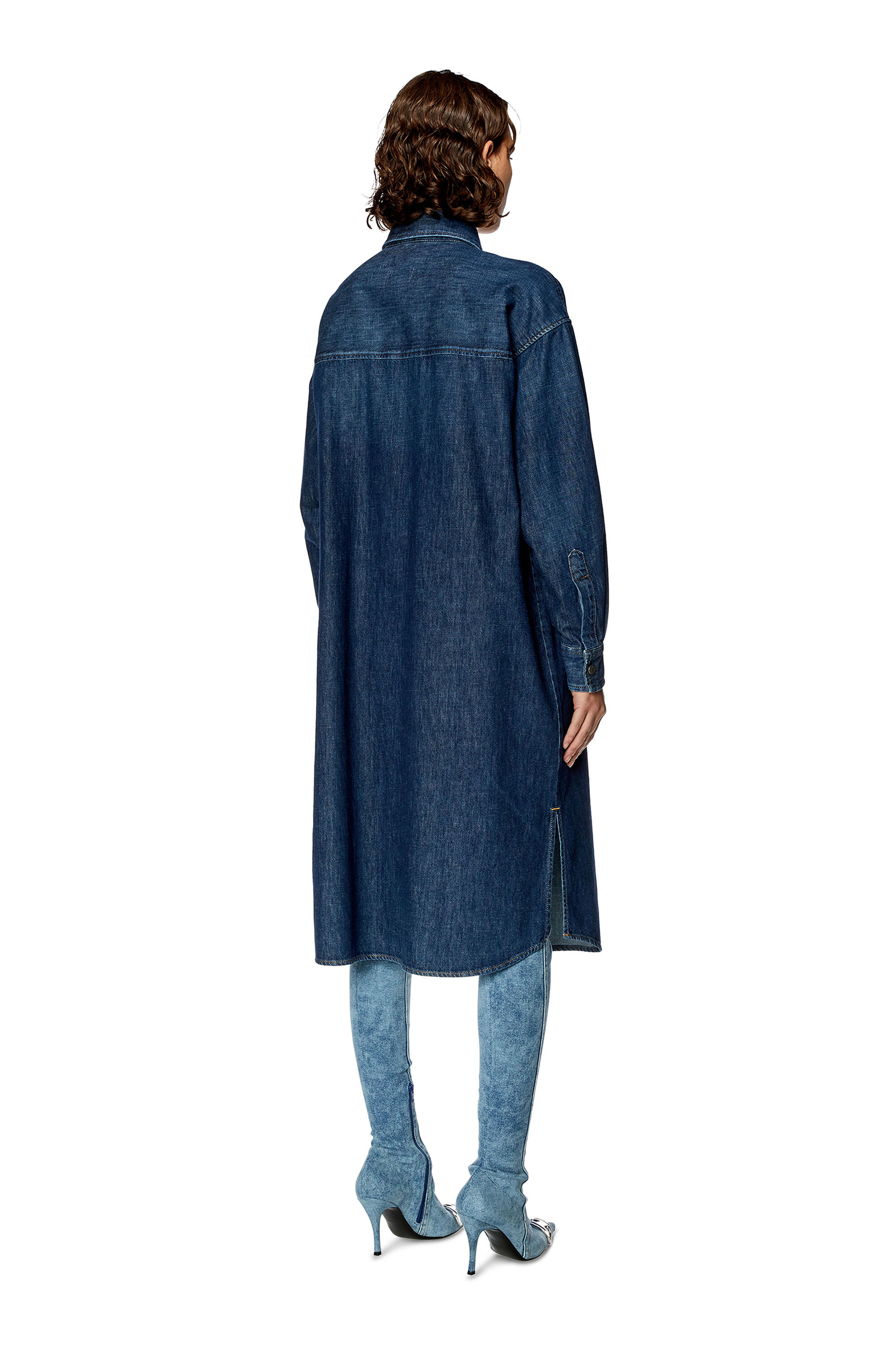 Diesel - DE-DALIS, Female's Shirt dress in denim in ダークブルー - 3