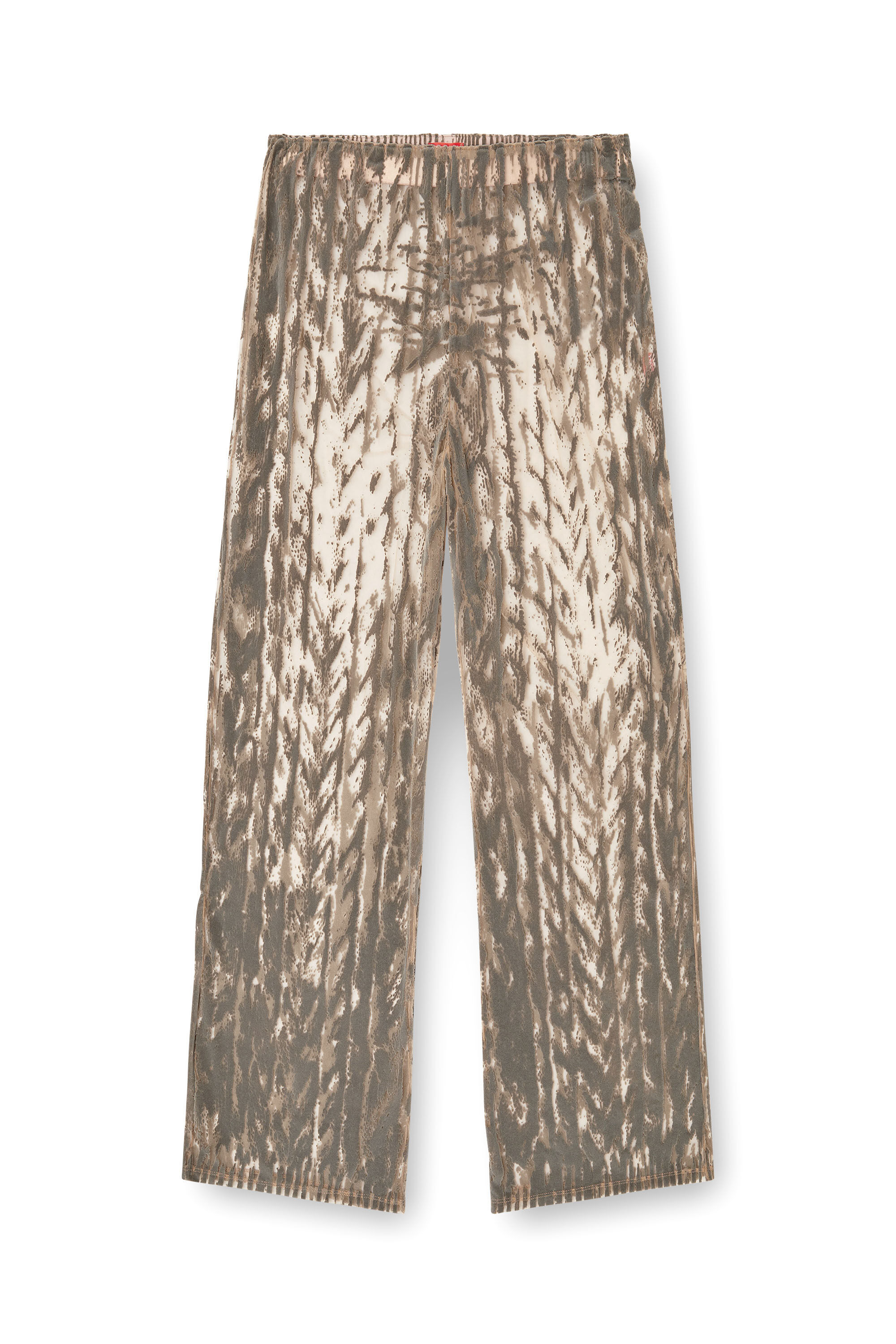 Diesel - P-EGASO, Male's Tulle pants with flocked cable prints in グレー - 6
