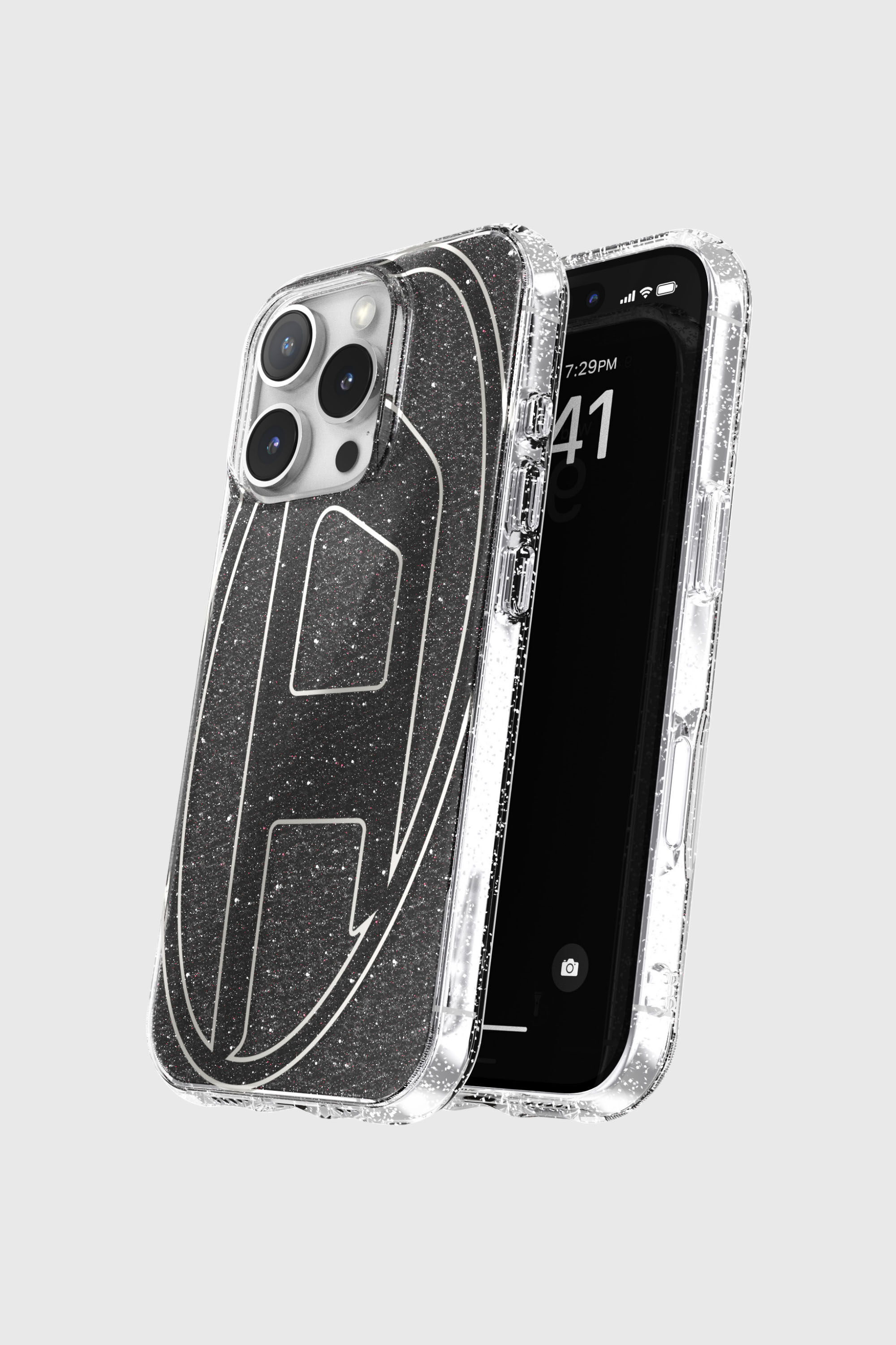Diesel - 60148 AOP CASE, Unisex's Oval D Glitter Case for iP 16 Pro in ブラック - 4
