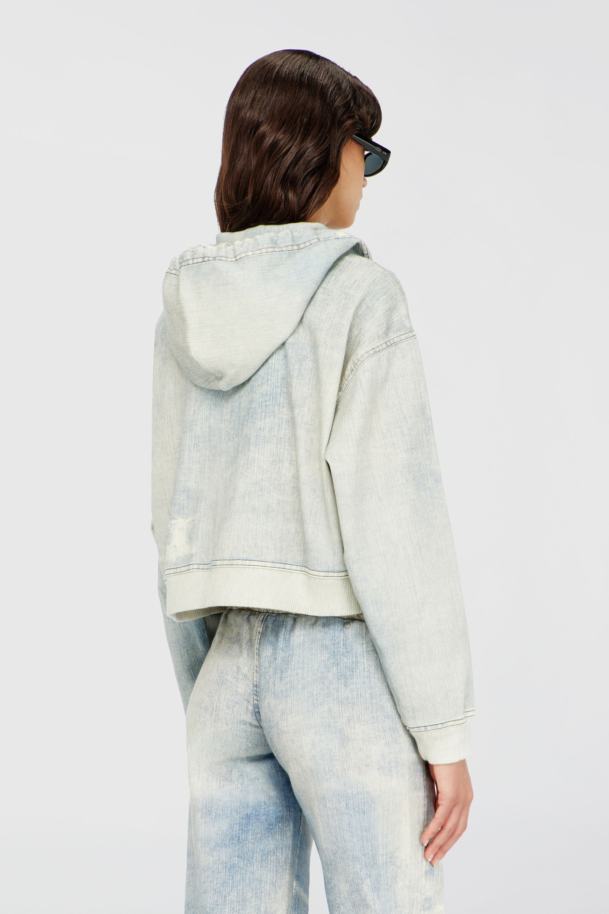 Diesel - DE-GIRI-CROP JOGG, Female's ジョグ ジップアップパーカー in ライトブルー - 5