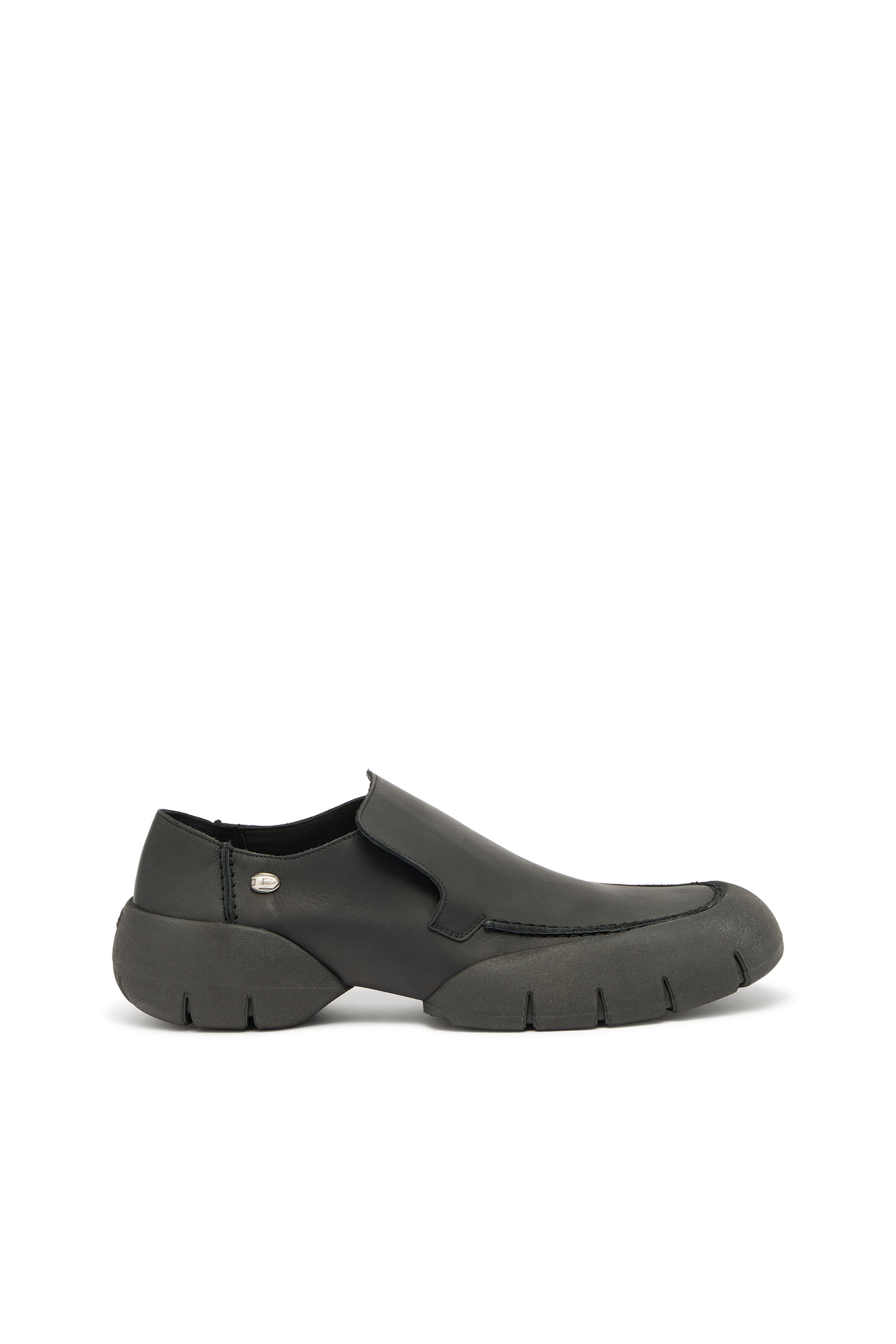 Diesel - D-MATHIEU SC, Male's D-Mathieu-Brushed leather loafer with rubber sole in ブラック - 1