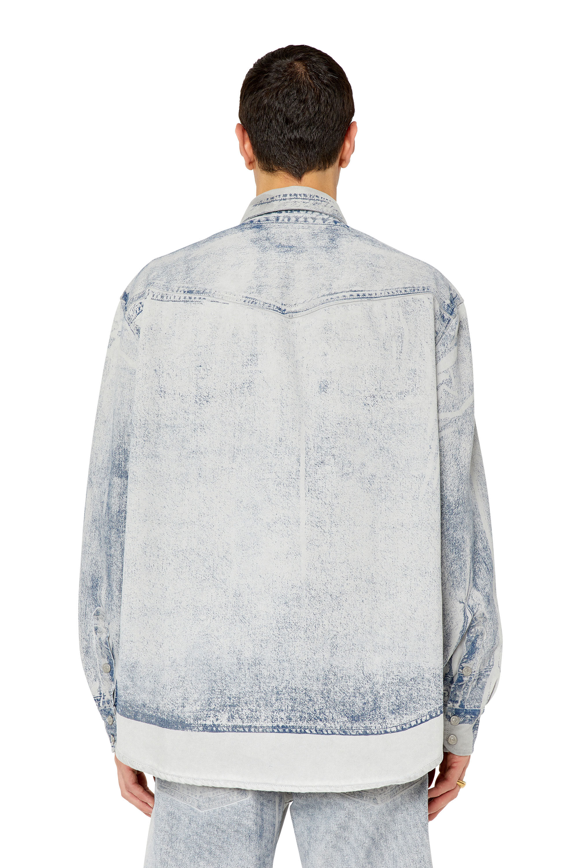 Diesel - D-OCEAN-OVER-SC, Male's デニムシャツ ジャケット in ライトグレー - 5