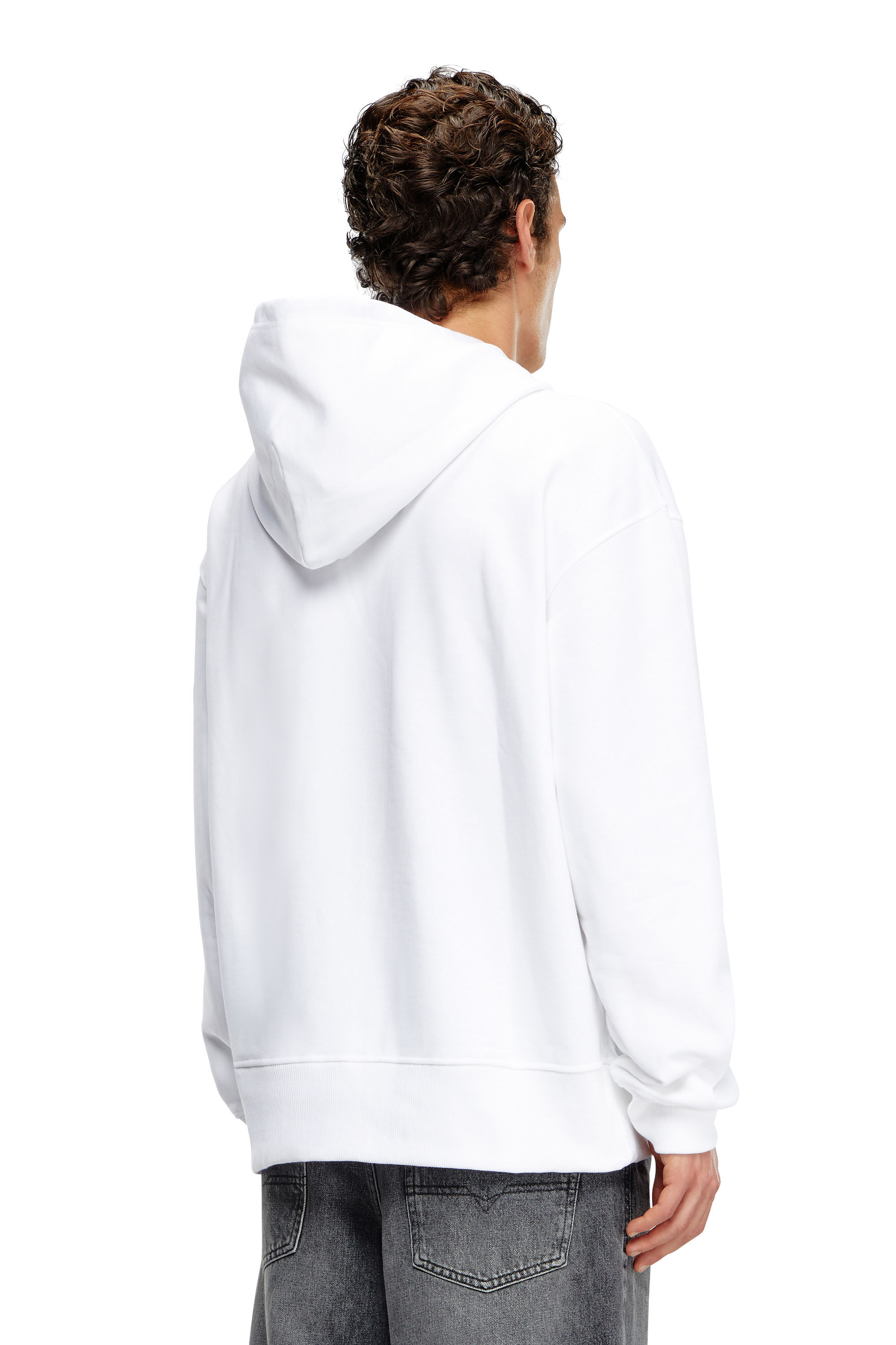 Diesel - S-MACS-HOOD-OD, Male's スウェットパーカーオーバルＤ in ホワイト - 4