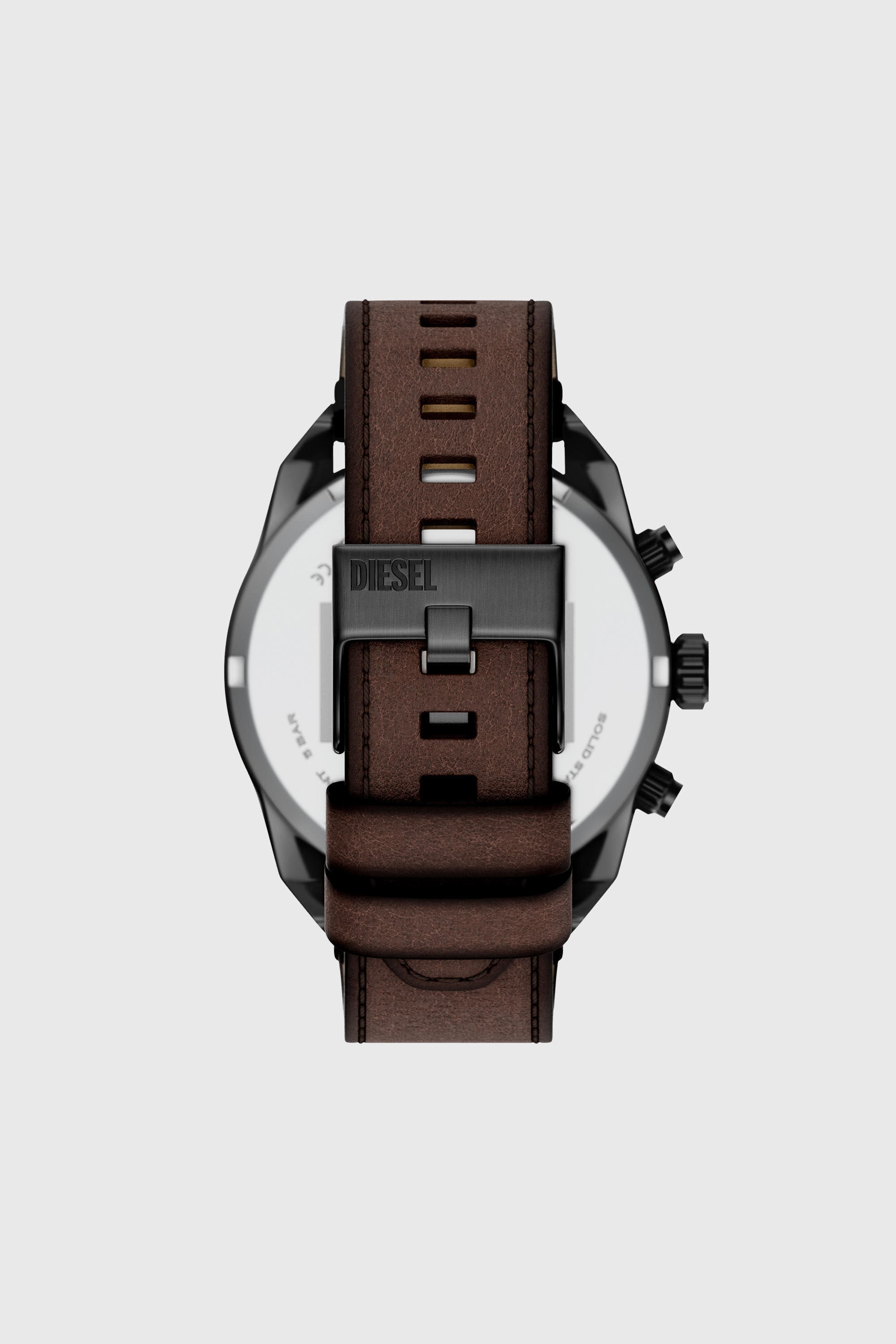 Diesel - DZ4735 WATCH, Male's Spiked brown leather watch in ブラウン - 3