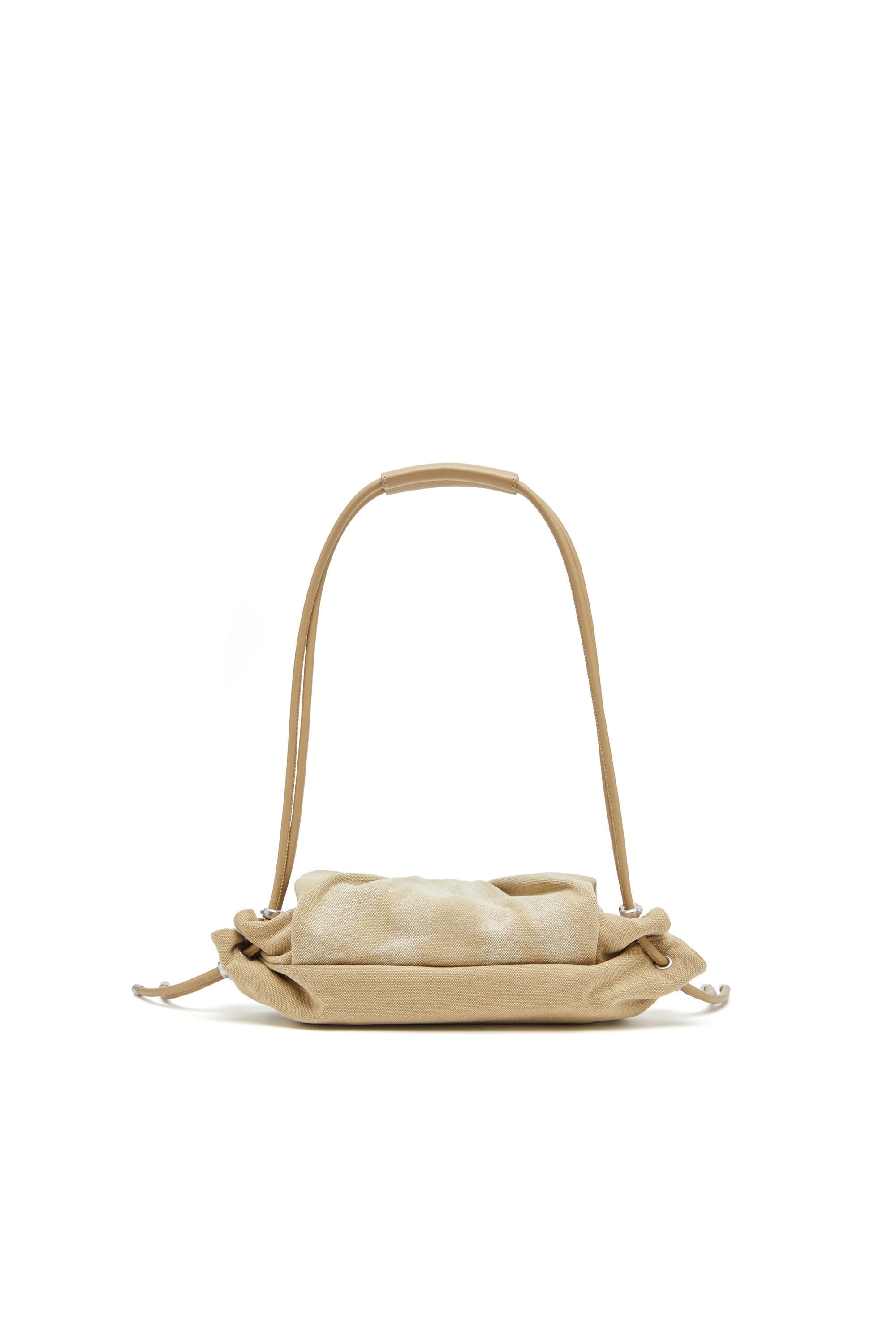 Diesel - SCRUNCH-D SHOULDER S, Female's Scrunch-D S-Small shoulder bag in washed canvas in ベージュ - 3