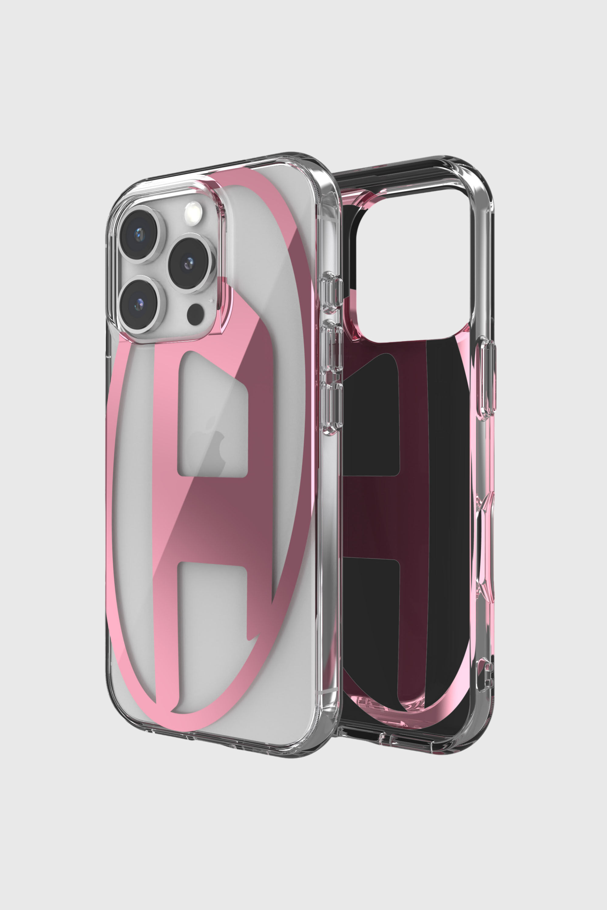 Diesel - 60144 AOP CASE, Unisex's Oval D Mirror Case for iP 16 Pro in ピンク / ホワイト - 1