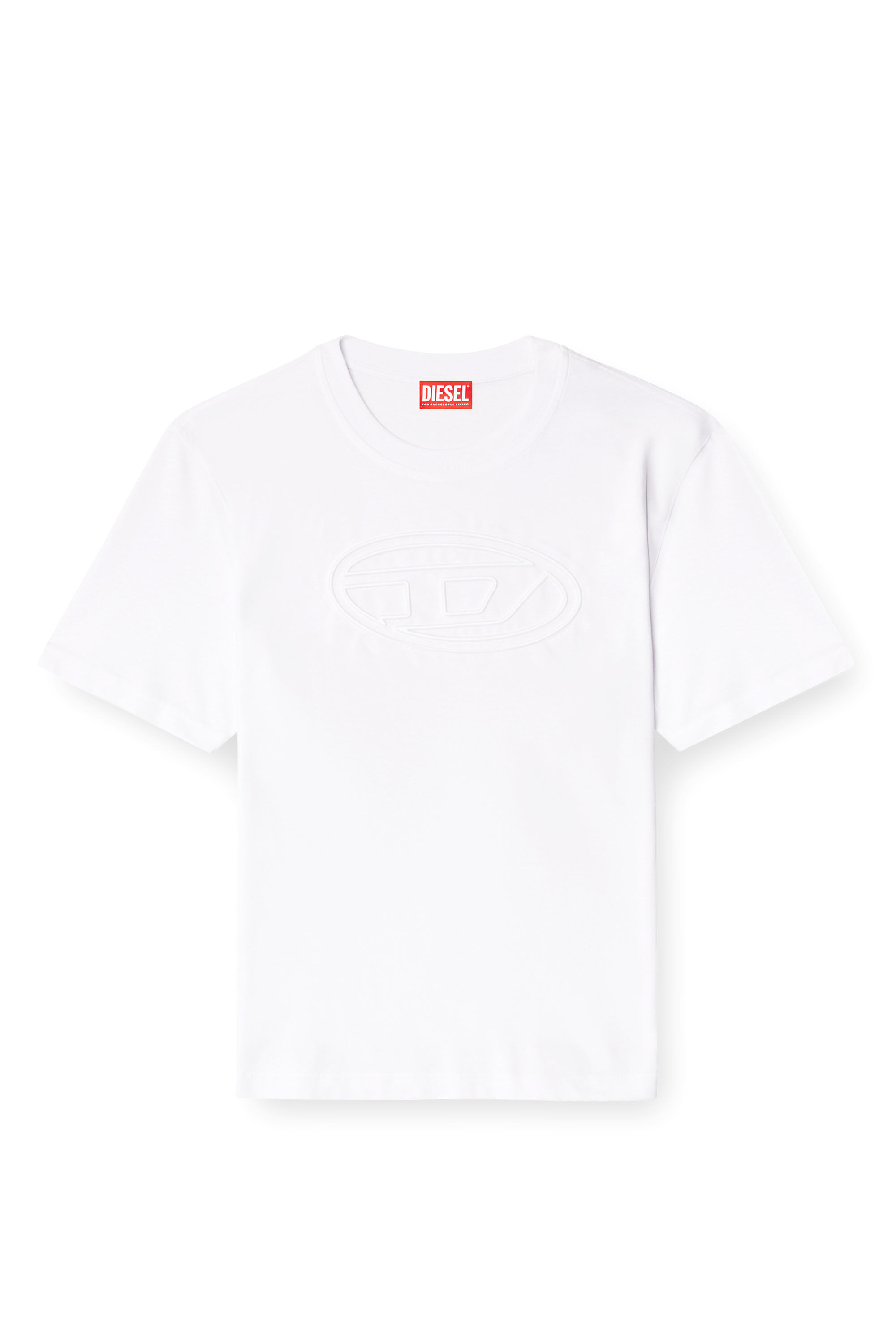 Diesel - T-ADJUST-BIGOVAL, Male's T-shirt with embossed Oval D in ホワイト - 2