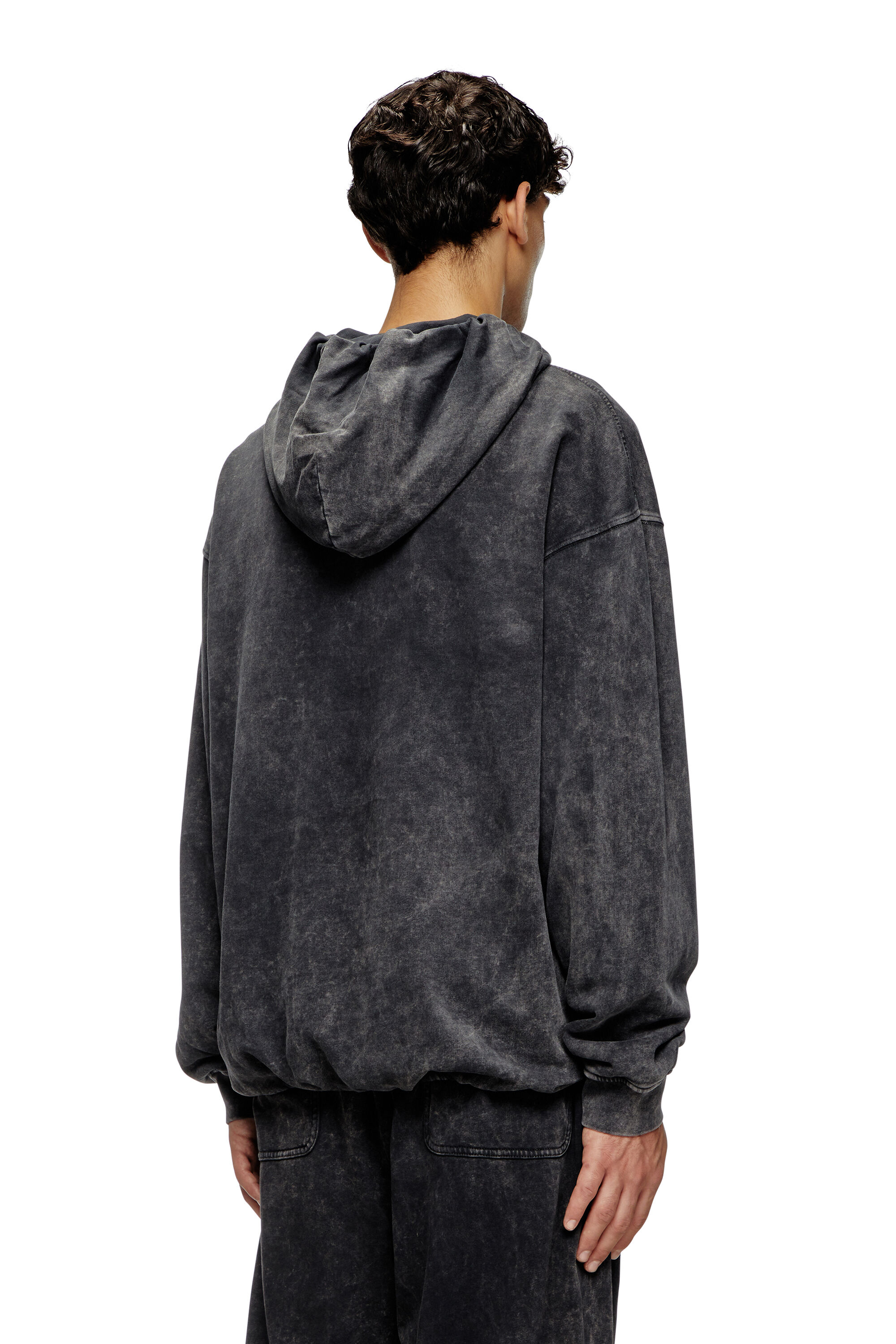 S-BOXSTIC-HOOD Gathered acid-wash hoodie｜グレー｜ウィメンズ
