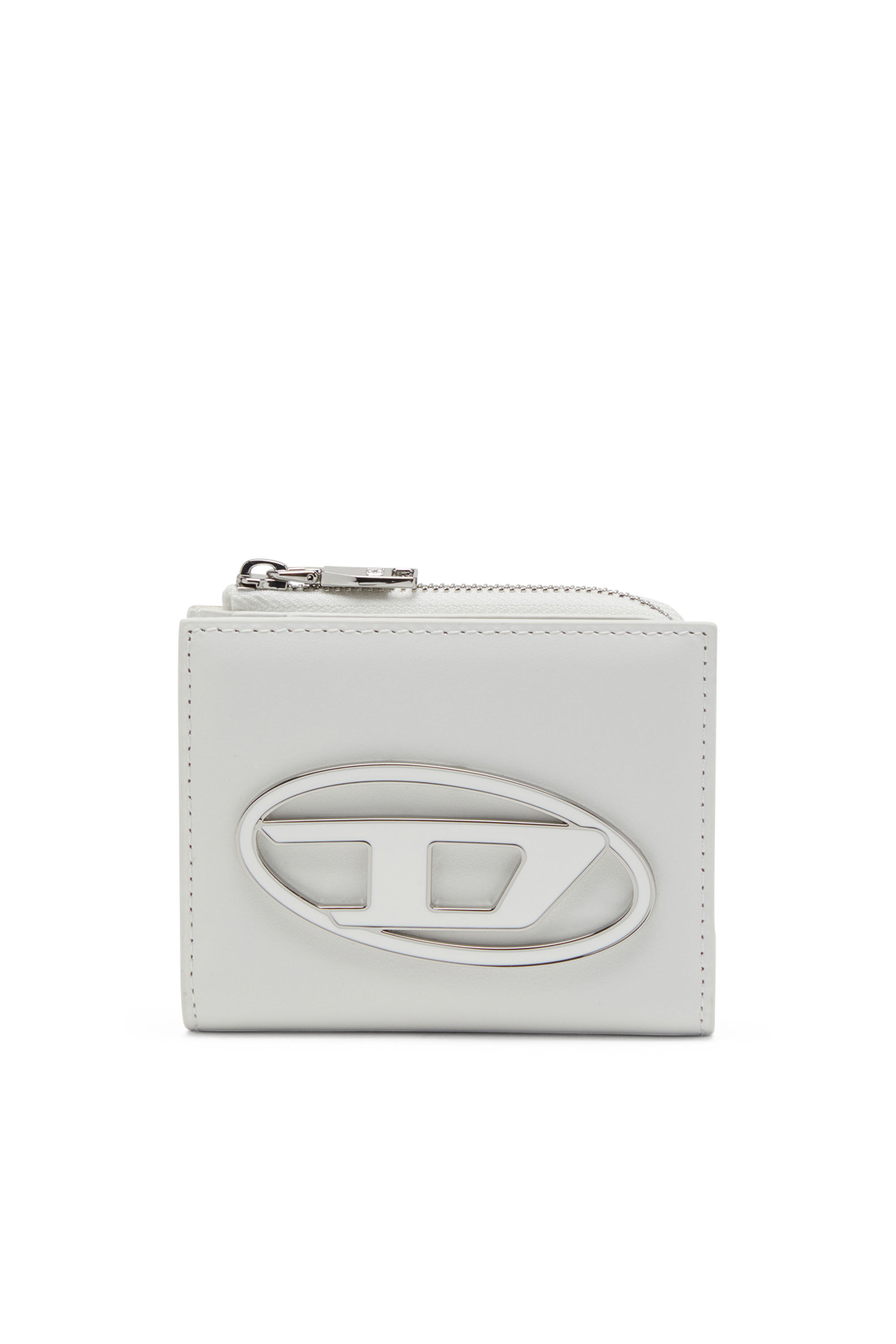Diesel - 1DR CARD HOLDER ZIP L, Female's Bi-fold card holder in nappa leather in ホワイト - 1