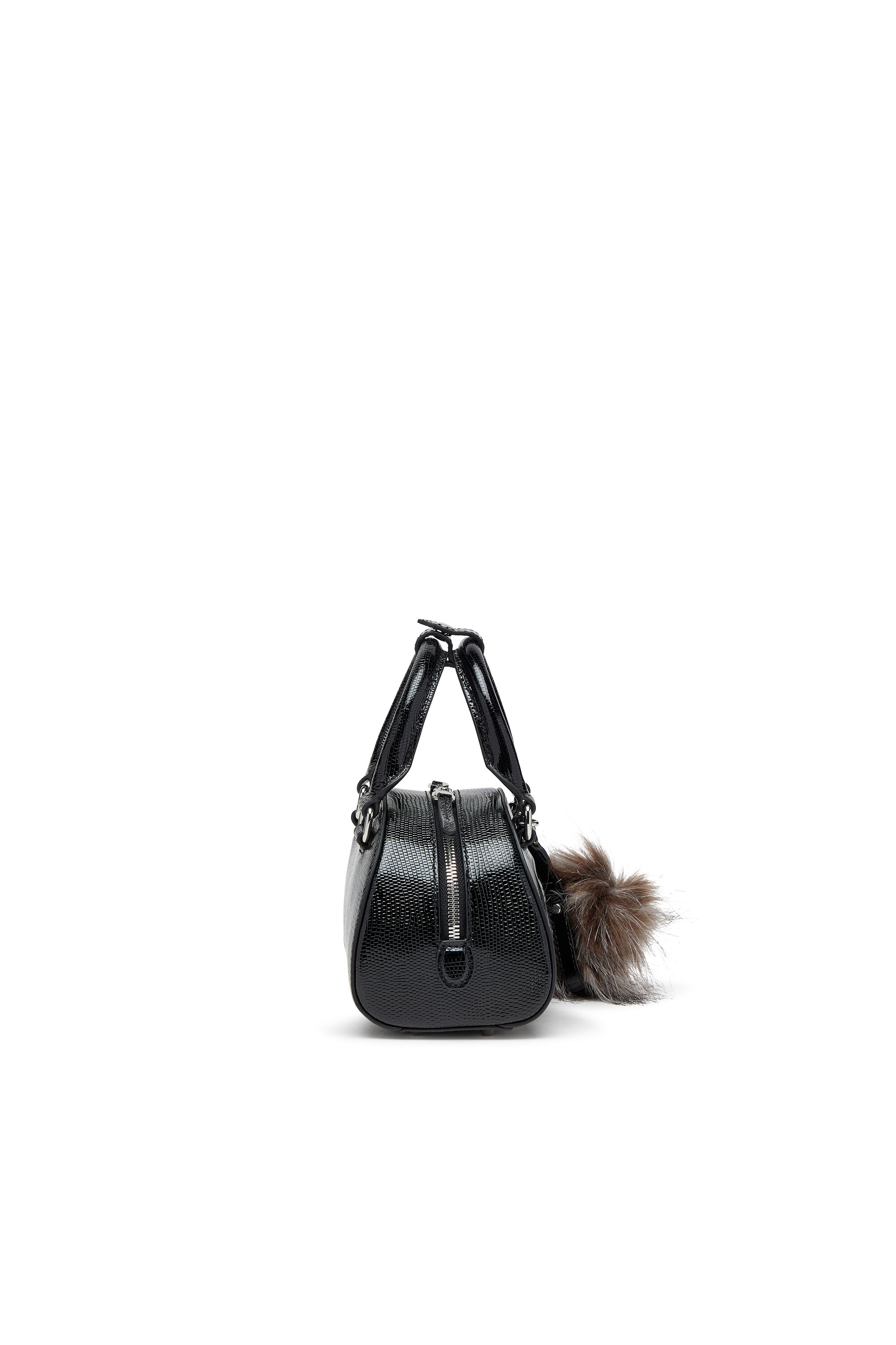 Diesel - 1DR DOME CROSSBODY, Female's 1DR Dome-Mini bowling bag in embossed leather in ブラック - 4