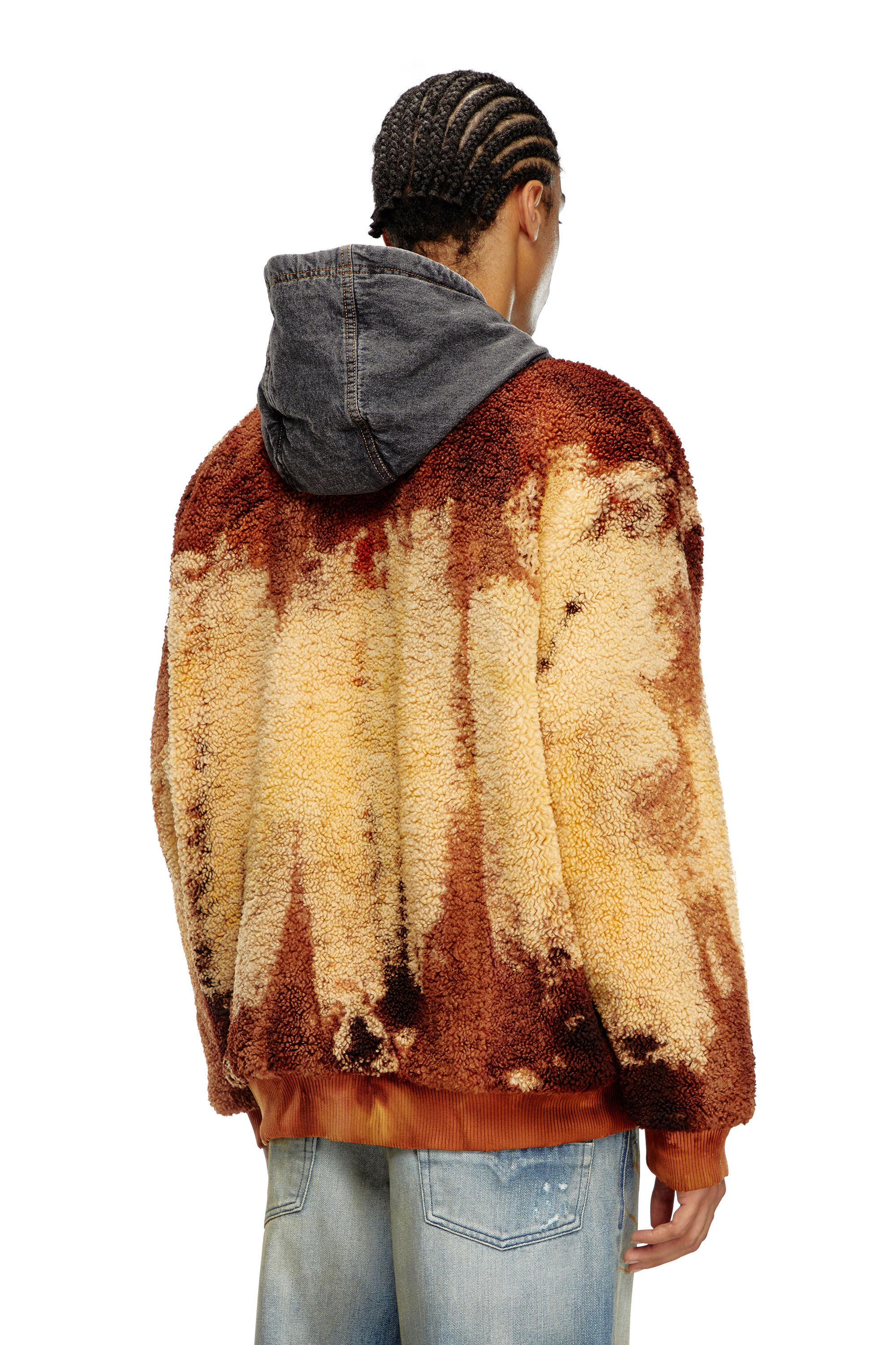 S-DEPLA Tie-dyed teddy jacket with denim hood｜マルチカラー｜メンズ｜DIESEL
