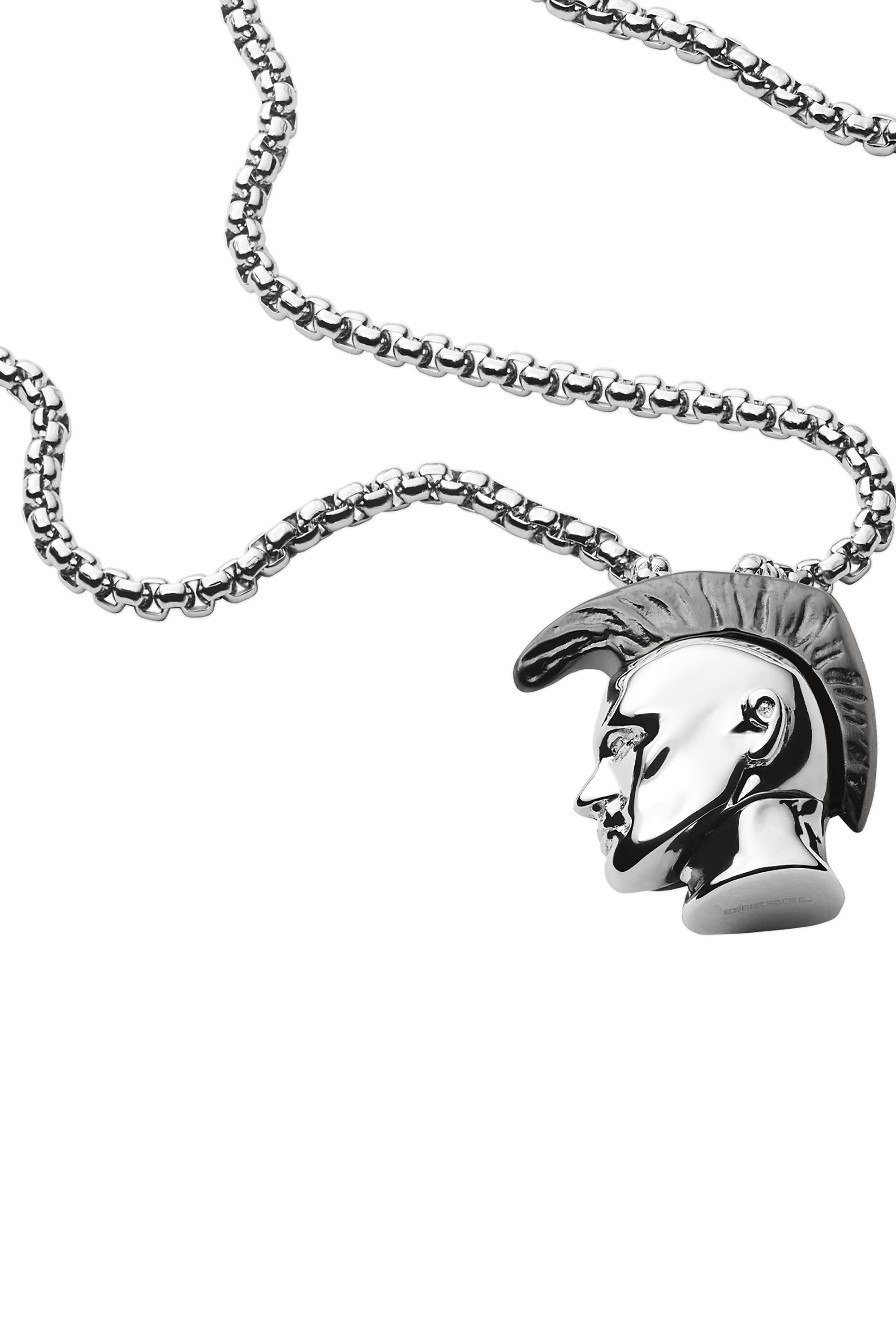 Diesel - DX1253, Male's Stainless steel "only the brave" icon pendant necklace in シルバー - 1