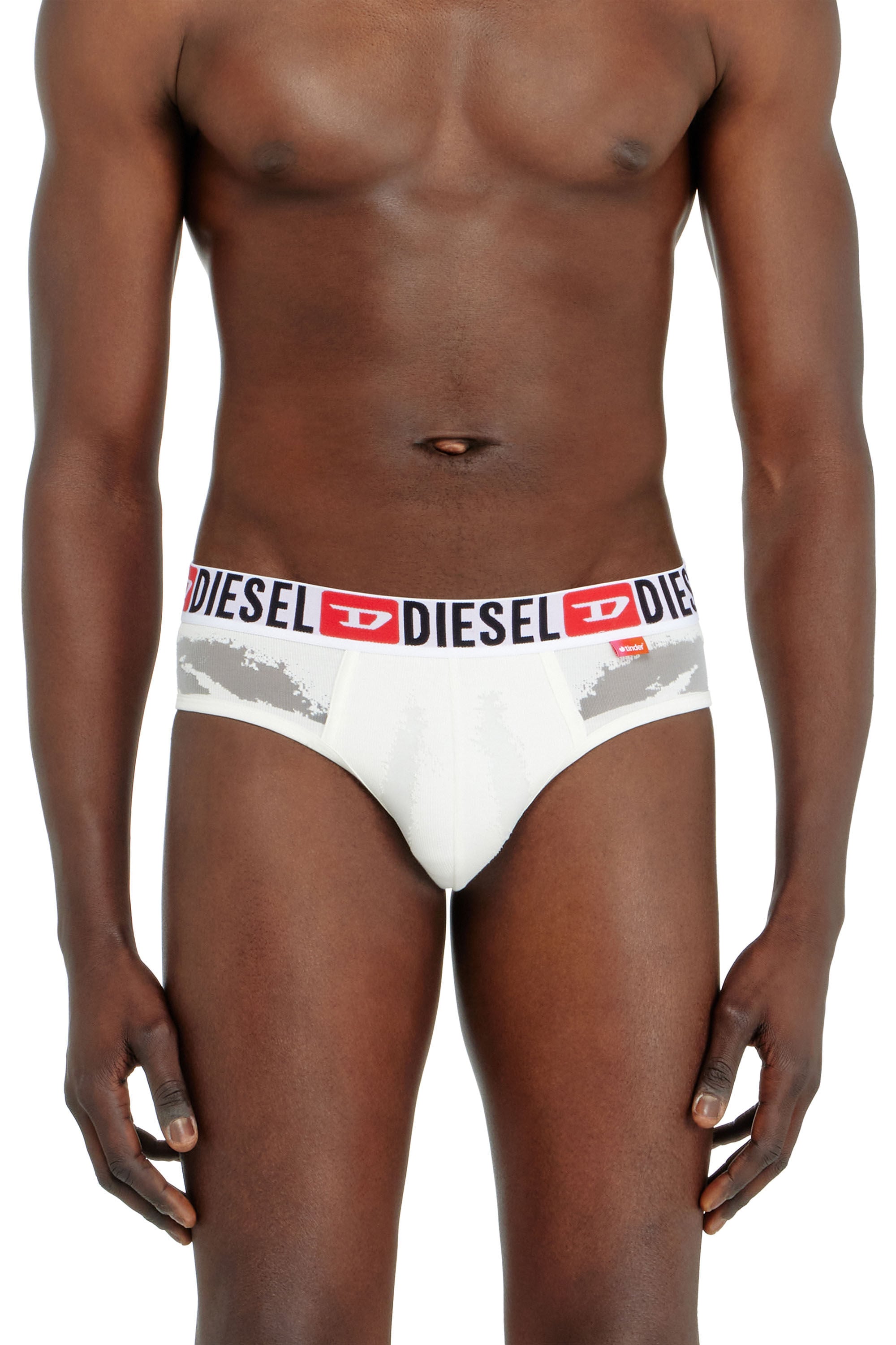 Diesel - PR-ANDRE, Male's Briefs with sheer devor&eacute; effect in ホワイト - 3