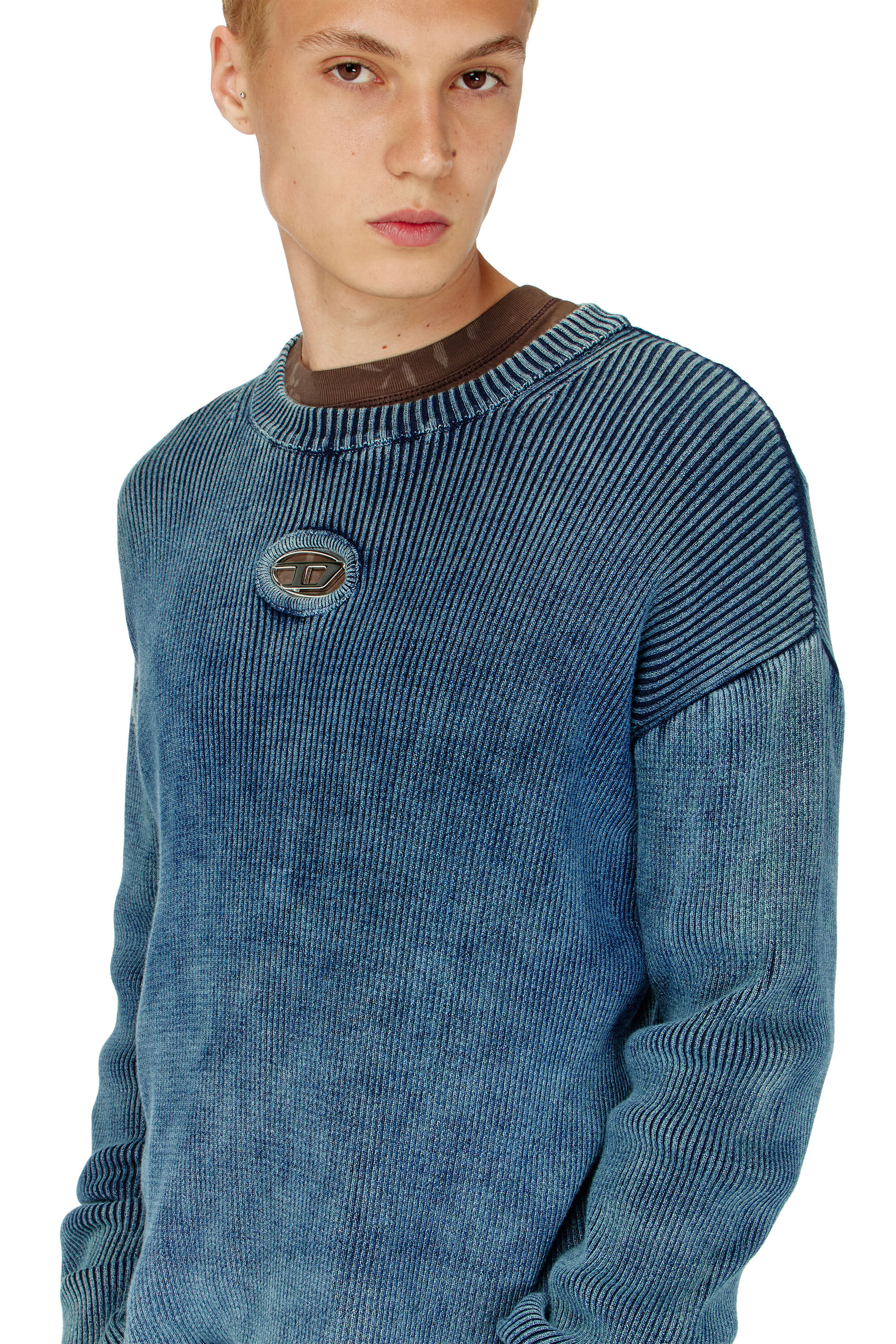 Diesel - K-DARREN-D, Male's プルオーバーニット in ブルー - 4