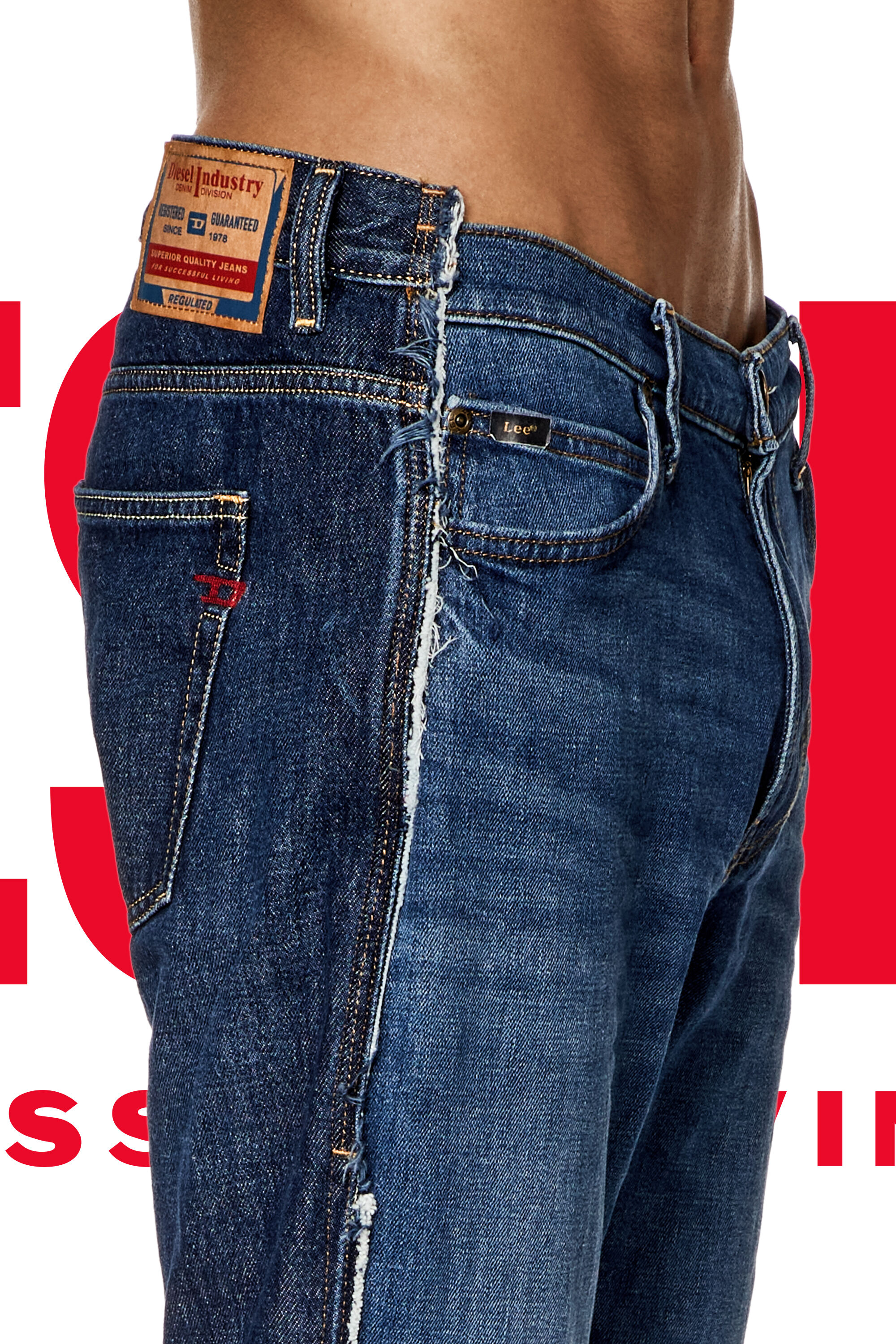 Diesel - Straight Jeans Dieseloves 04 09K47, ミディアムブルー - Image 2