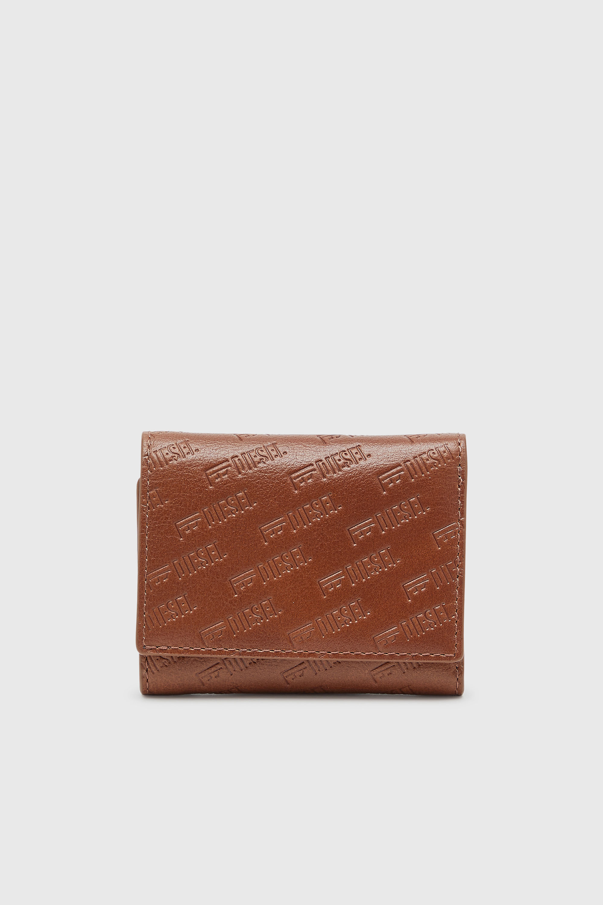 Diesel - MONOGRAM TRI-FOLD COIN S 3D, Male's 三つ折りウォレット in ブラウン - 1
