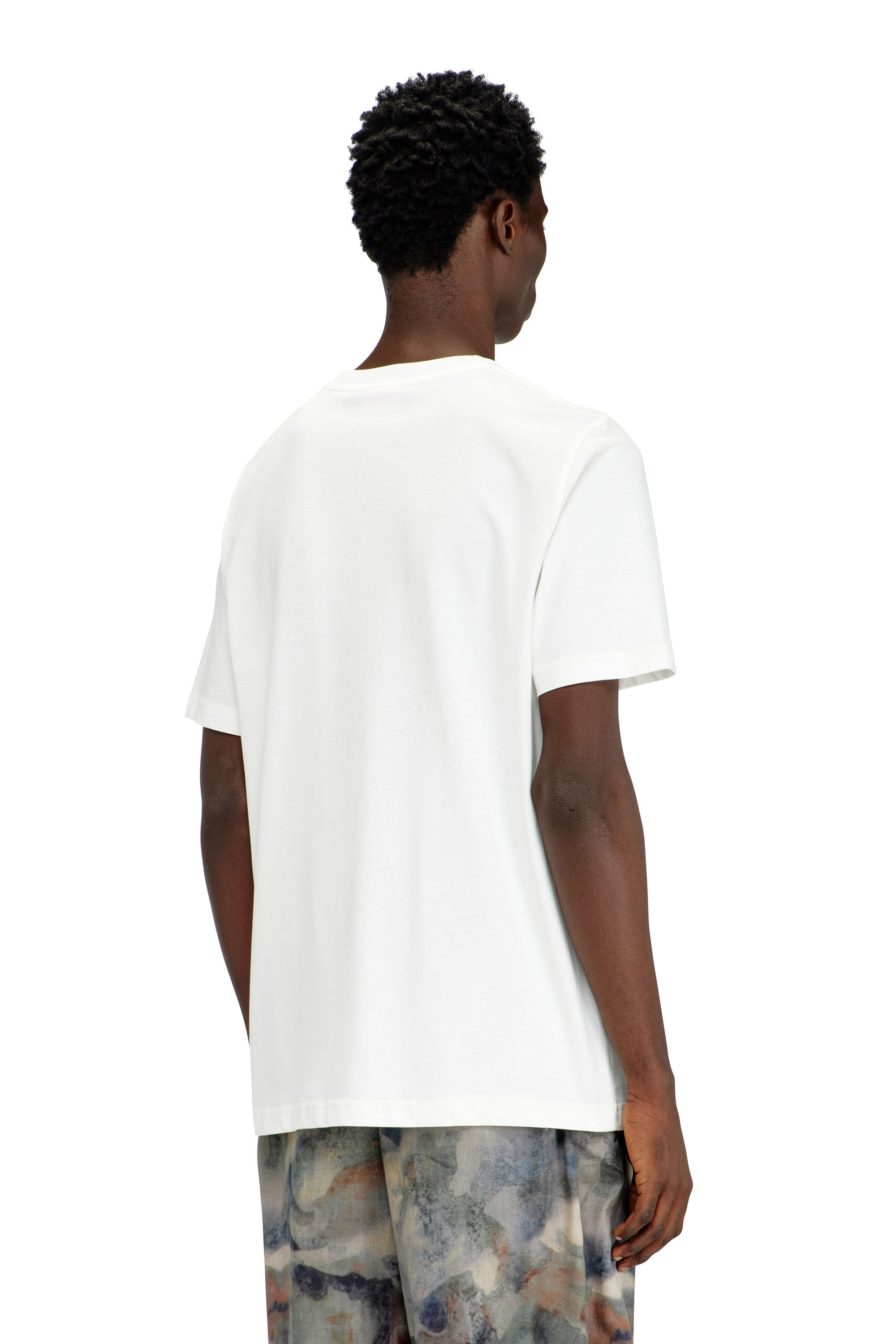 Diesel - T-ADJUST-V4, Male's T-shirt with camouflage patch in ホワイト - 4