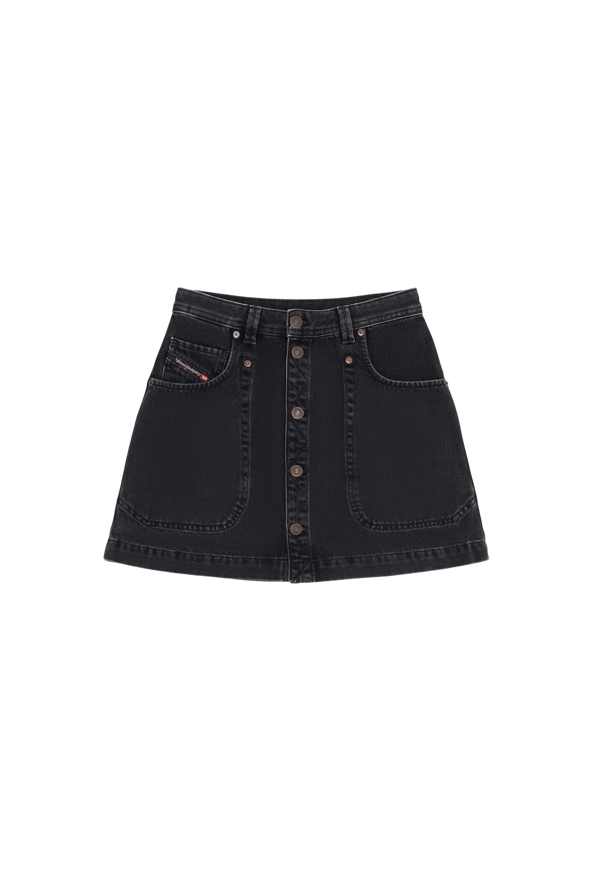 Diesel - DE-ALBUS A-LINE SKIRT, Female's ミニスカート デニム in ブラック/ダークグレー - 2