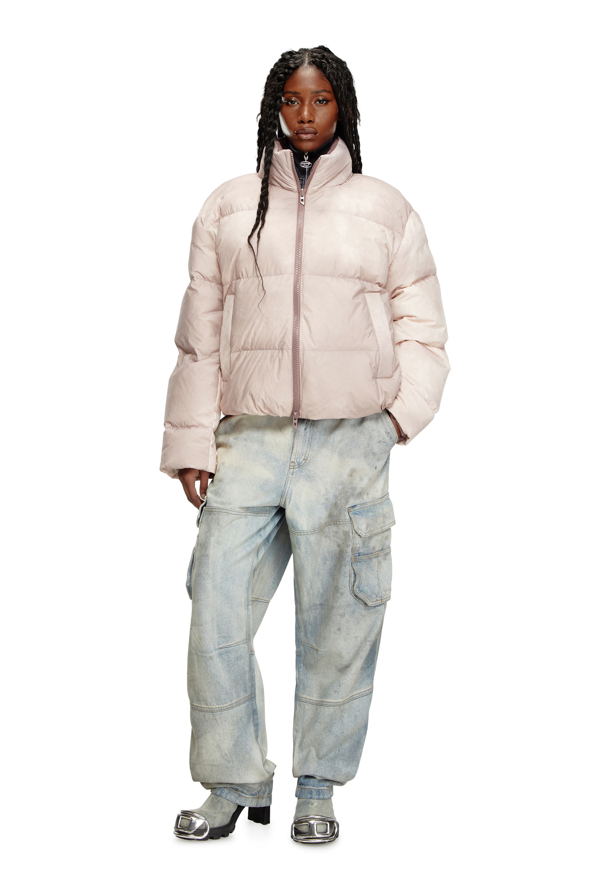 W-RAVEEL-FEM Down jacket with cloudy effect｜ピンク｜ウィメンズ｜DIESEL