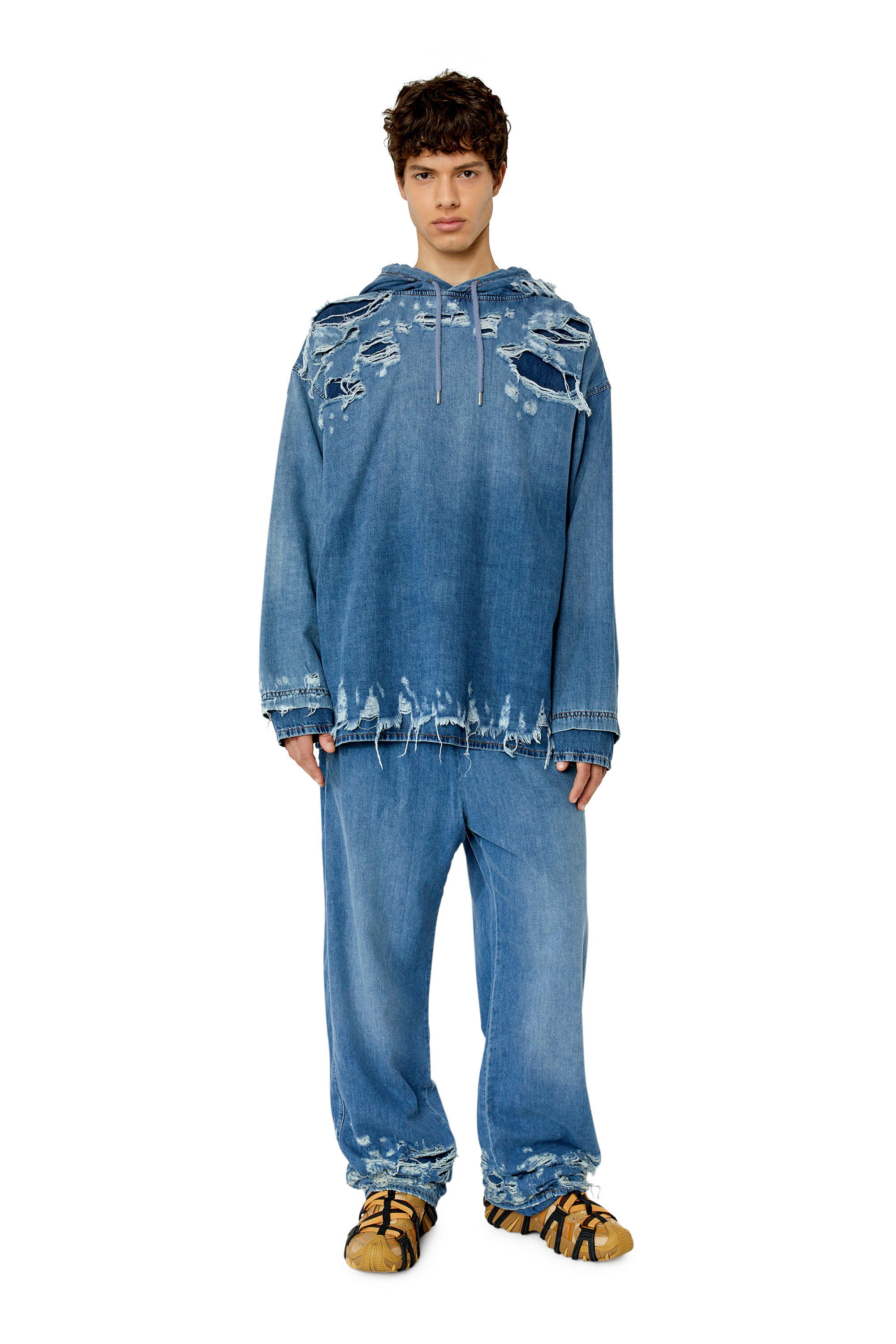 Diesel - Straight Jeans D-Martian 0EMAF, Male's 23SS デニムパンツ ルーズフィット in ライトブルー - 1