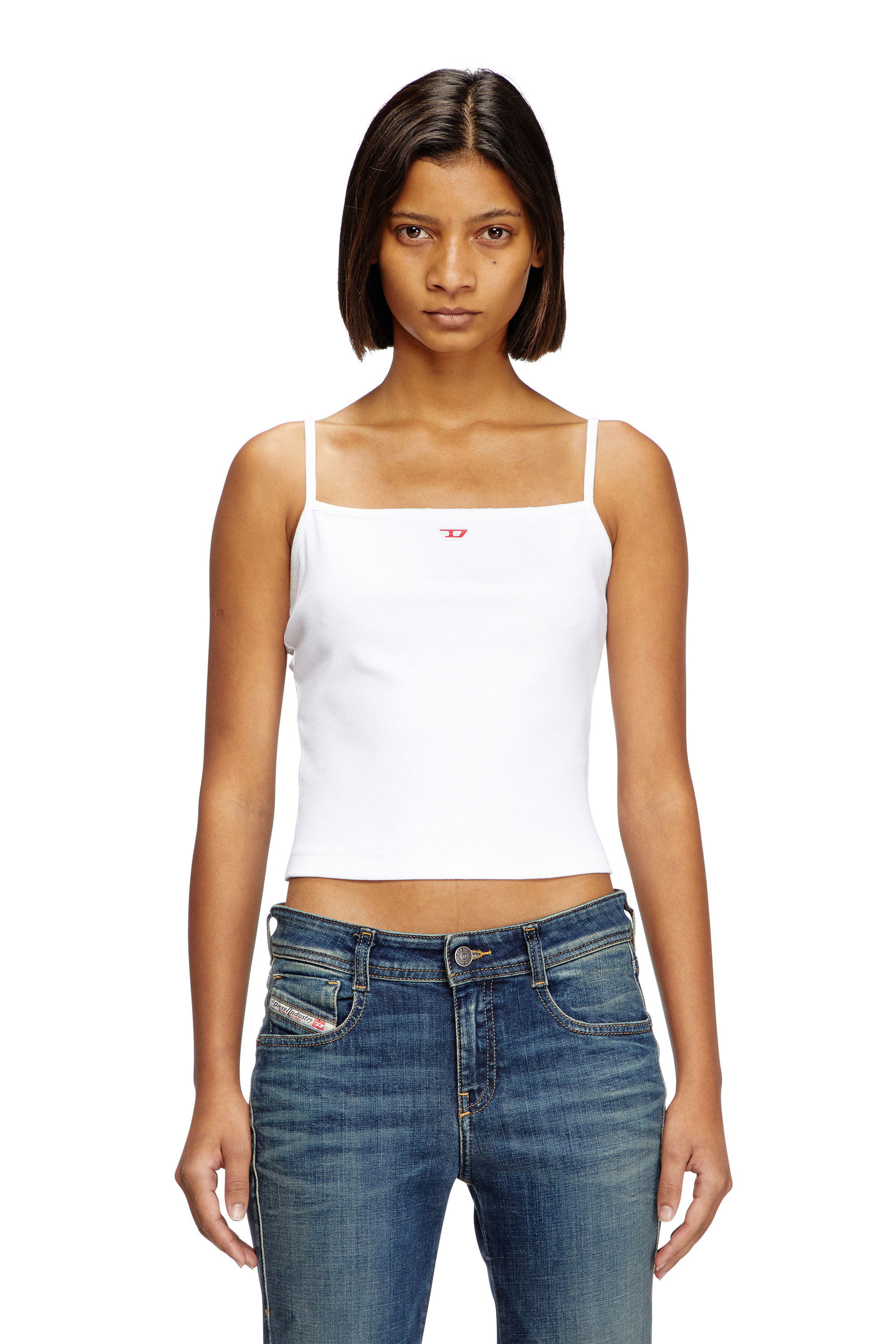 Diesel - T-HOP-D, Female's Tシャツ Dロゴ in ホワイト - 3