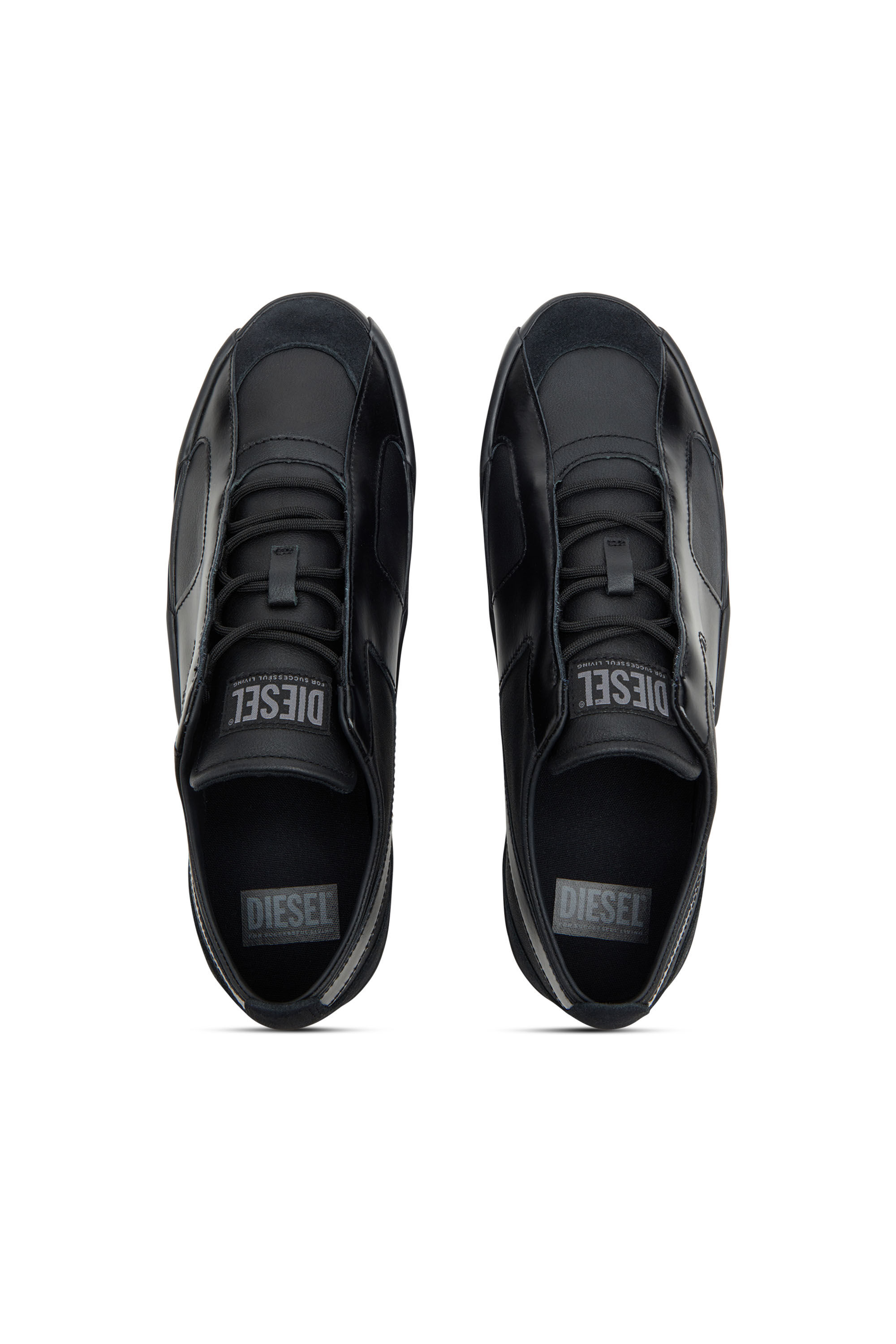 Diesel - S-SLANTE-D LOW, Male's S-Slante-D-Sneakers in suede and leather with D logo in ブラック - 6