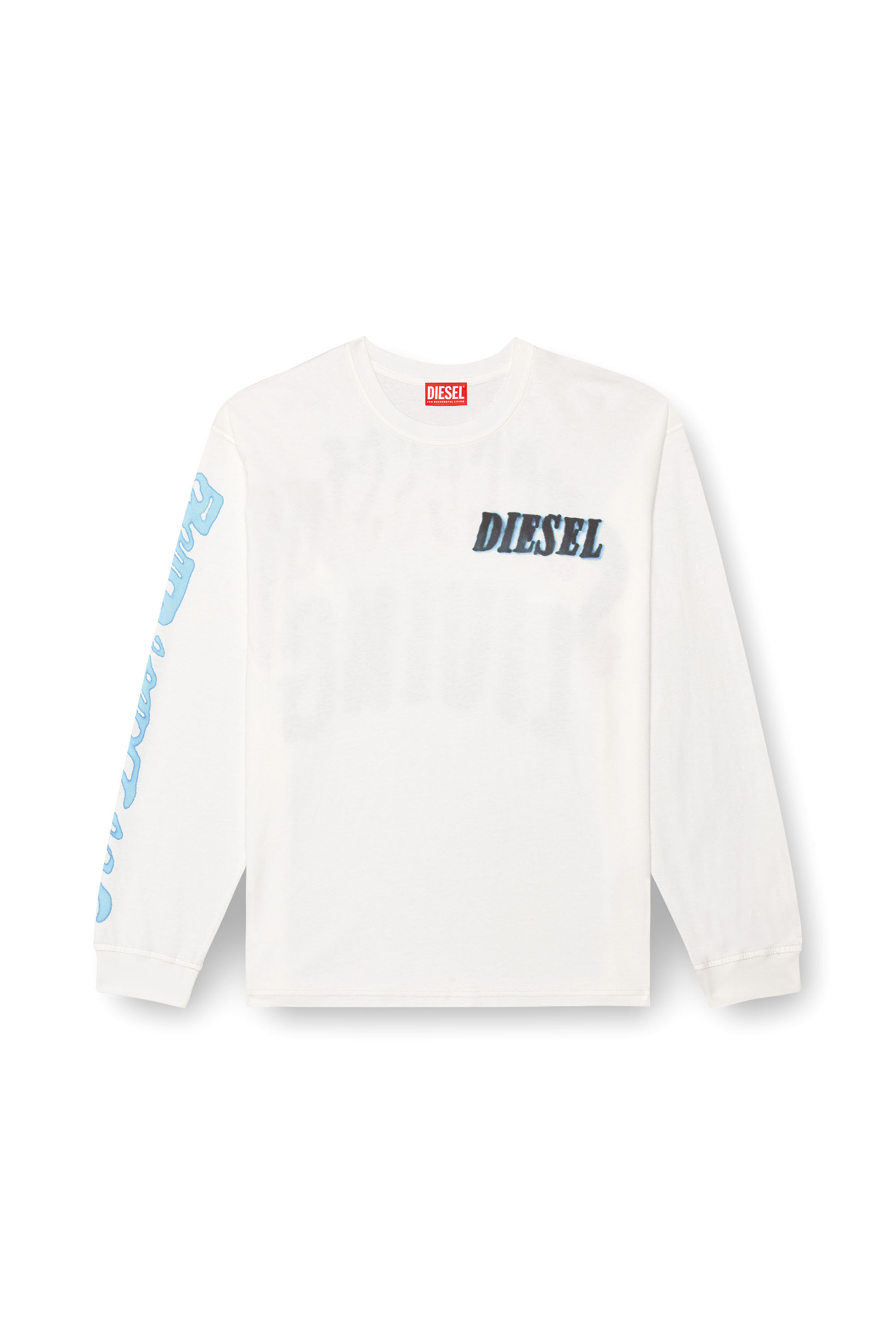 Diesel - T-BOXT-LS-Q15, Male's Long-sleeve T-shirt with logo prints in ホワイト - 2