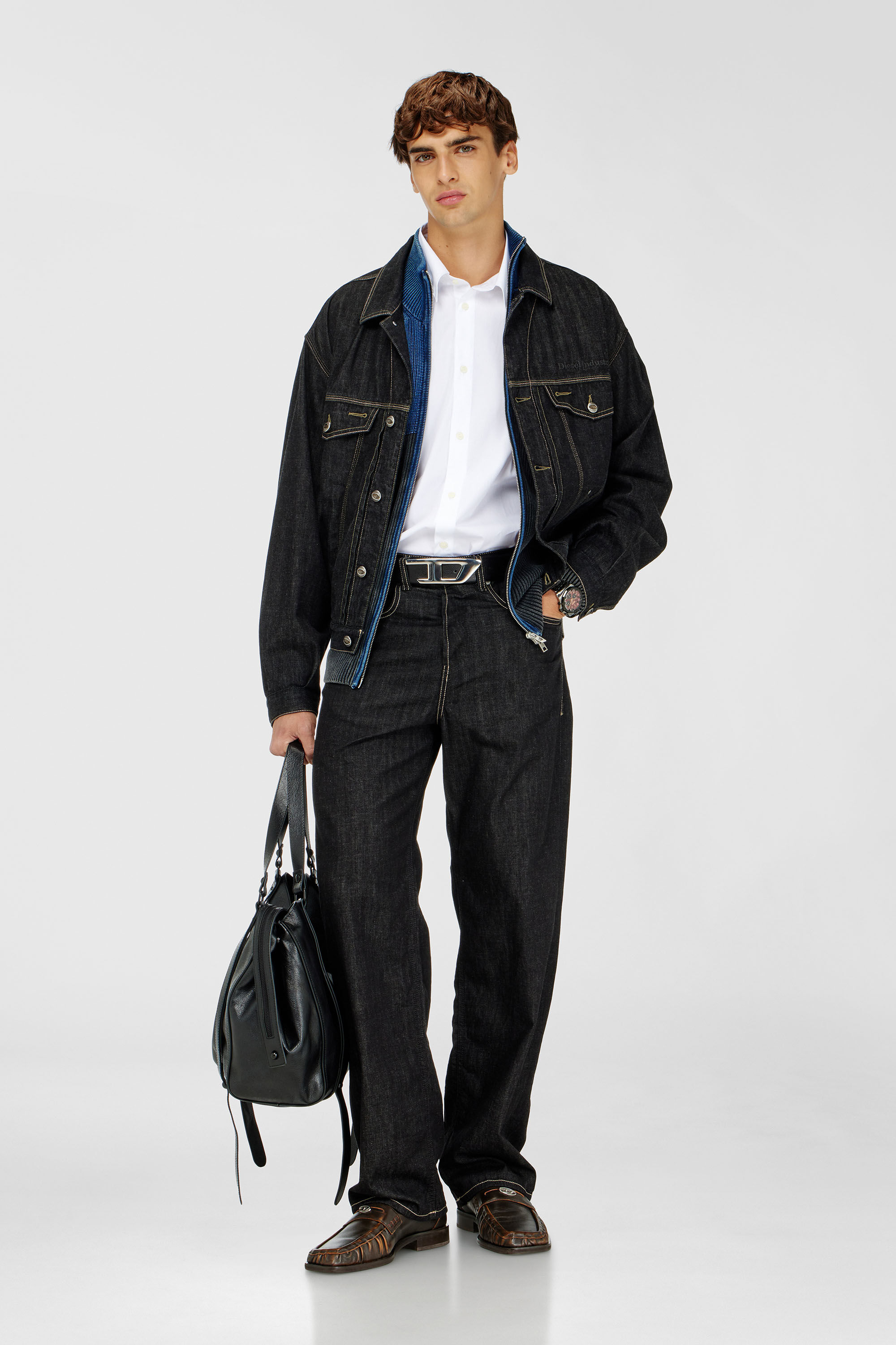 Diesel - Male's Relaxed Jeans 2001 D-Macro 09R42, ブラック/ダークグレー - 1