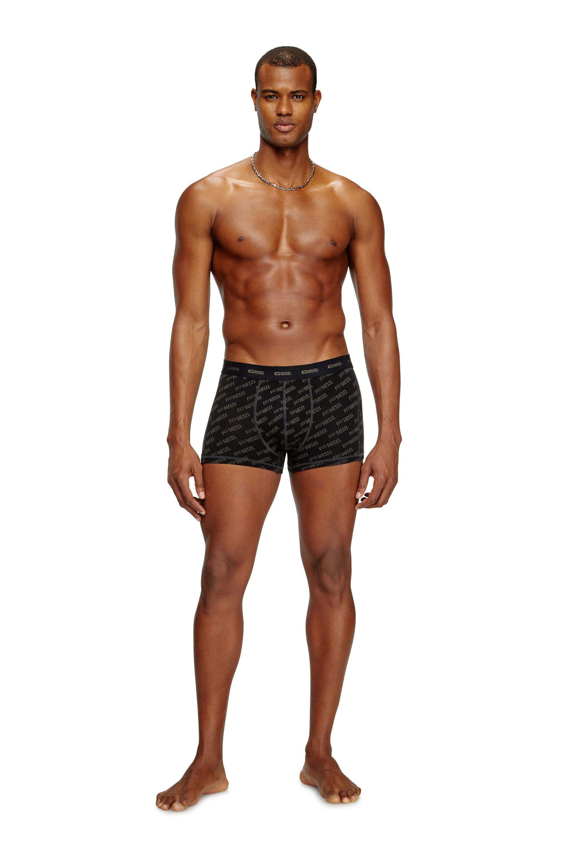 Diesel - DAMIEN-UTLT-3PACK, Male's 3-pack boxer briefs with stylised logo in ブラック/ブラウン - 1
