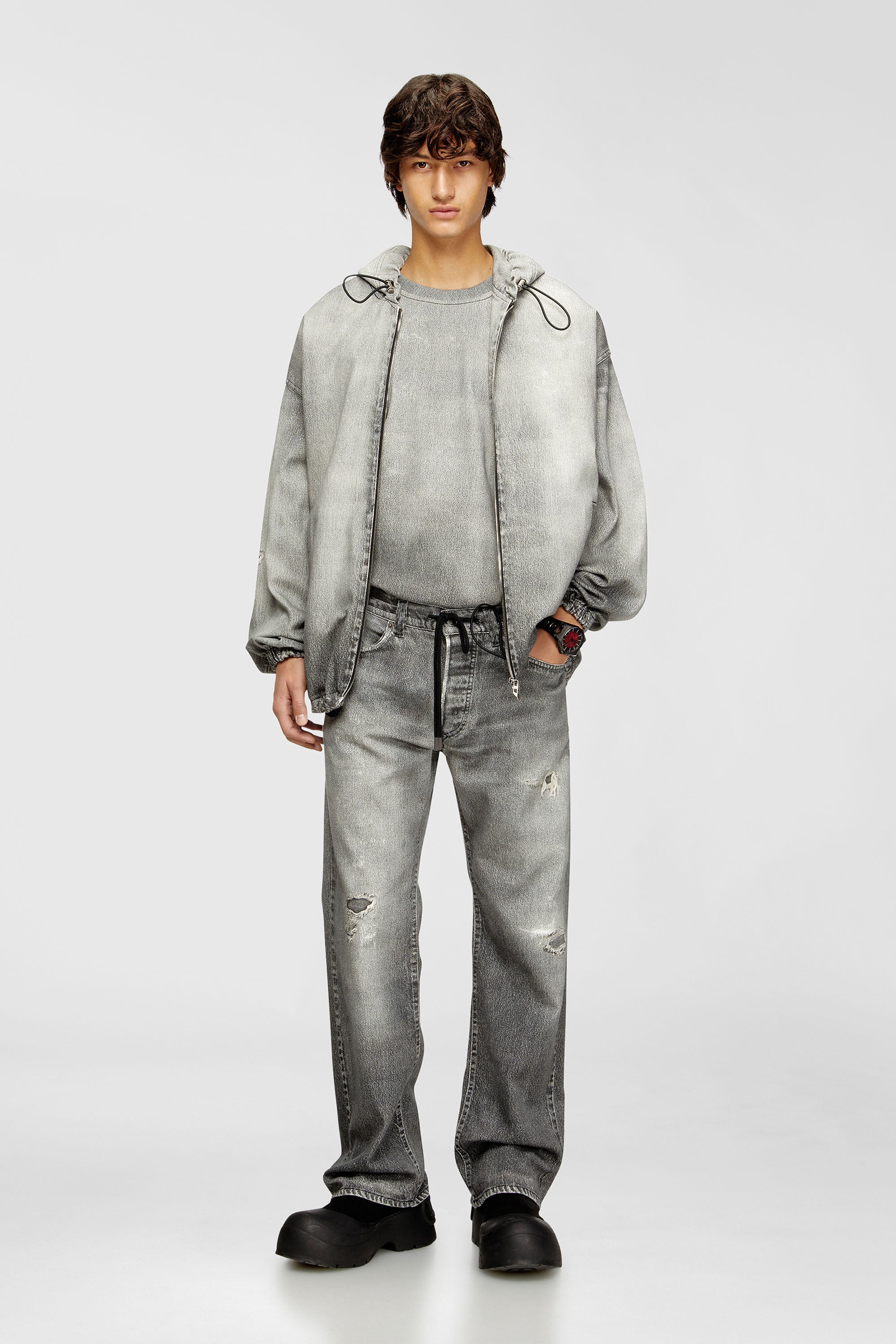 Diesel - Male's Relaxed 2080 D-Reel Joggjeans&reg; 068US, グレー - 1