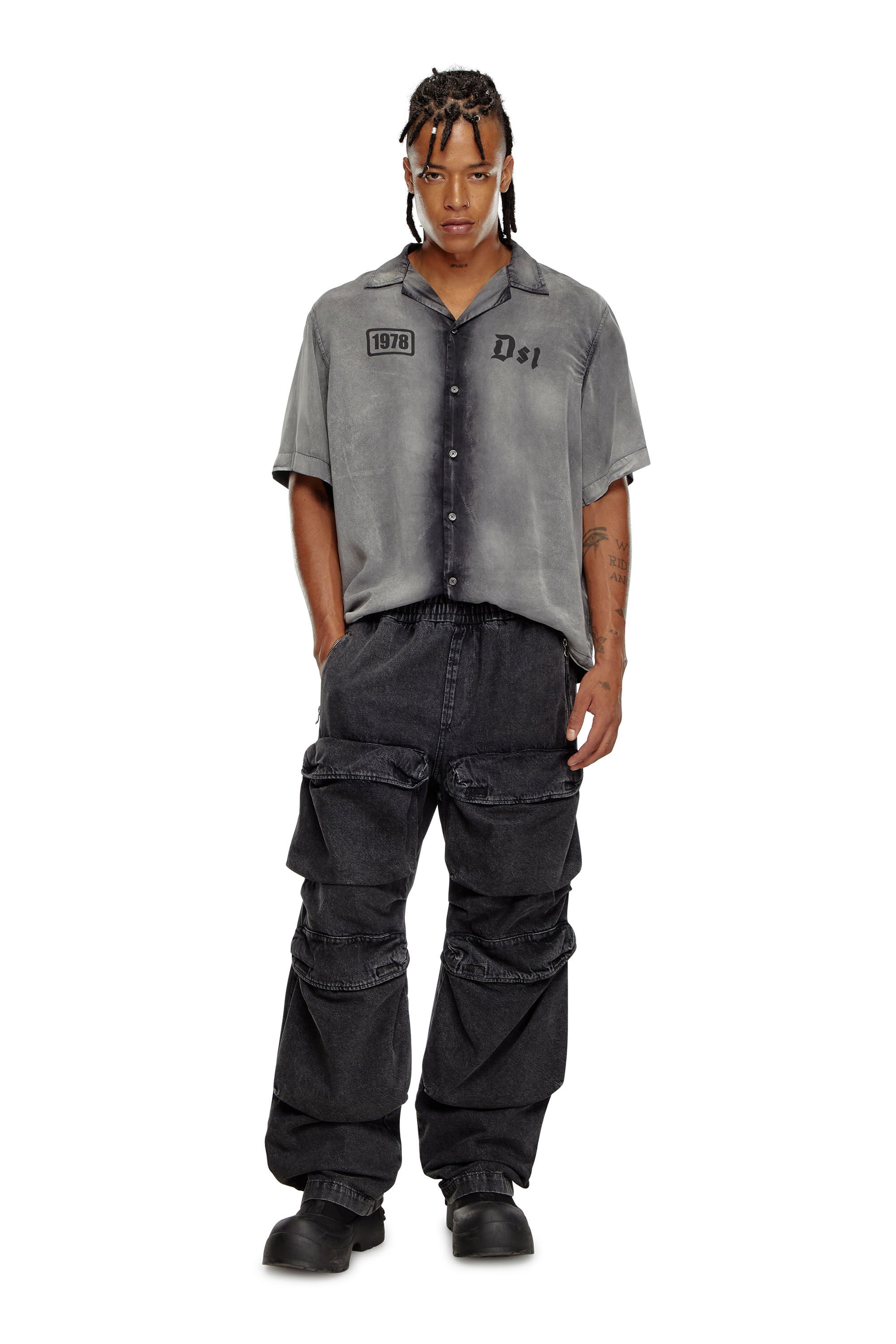 Diesel - Male's Relaxed Jeans D-Baertson 0CBDH, ブラック/ダークグレー - 1