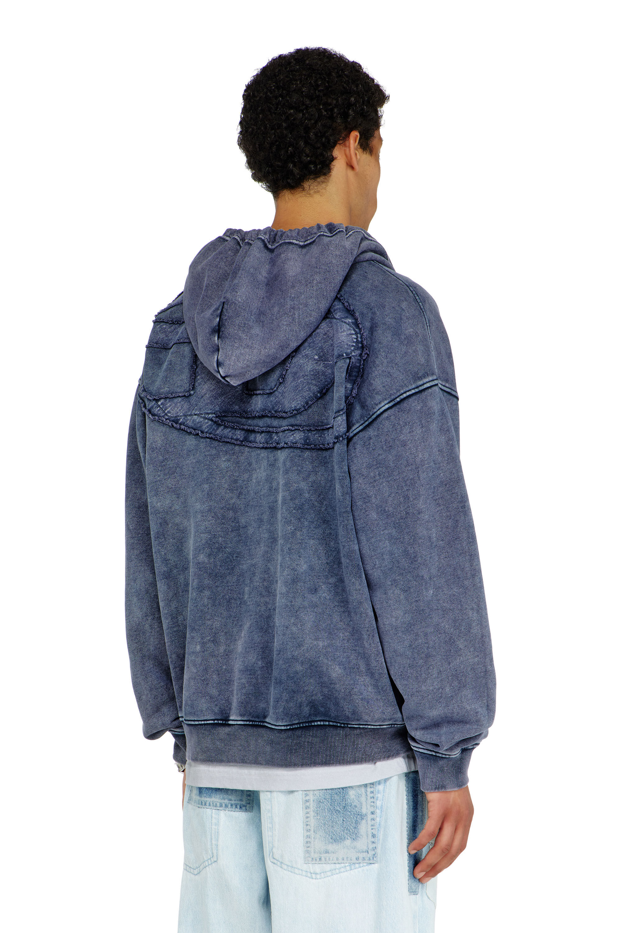 Diesel - S-BOXT-HOOD-ZIP-DEN, Male's ジップアップパーカー in ブルー - 4