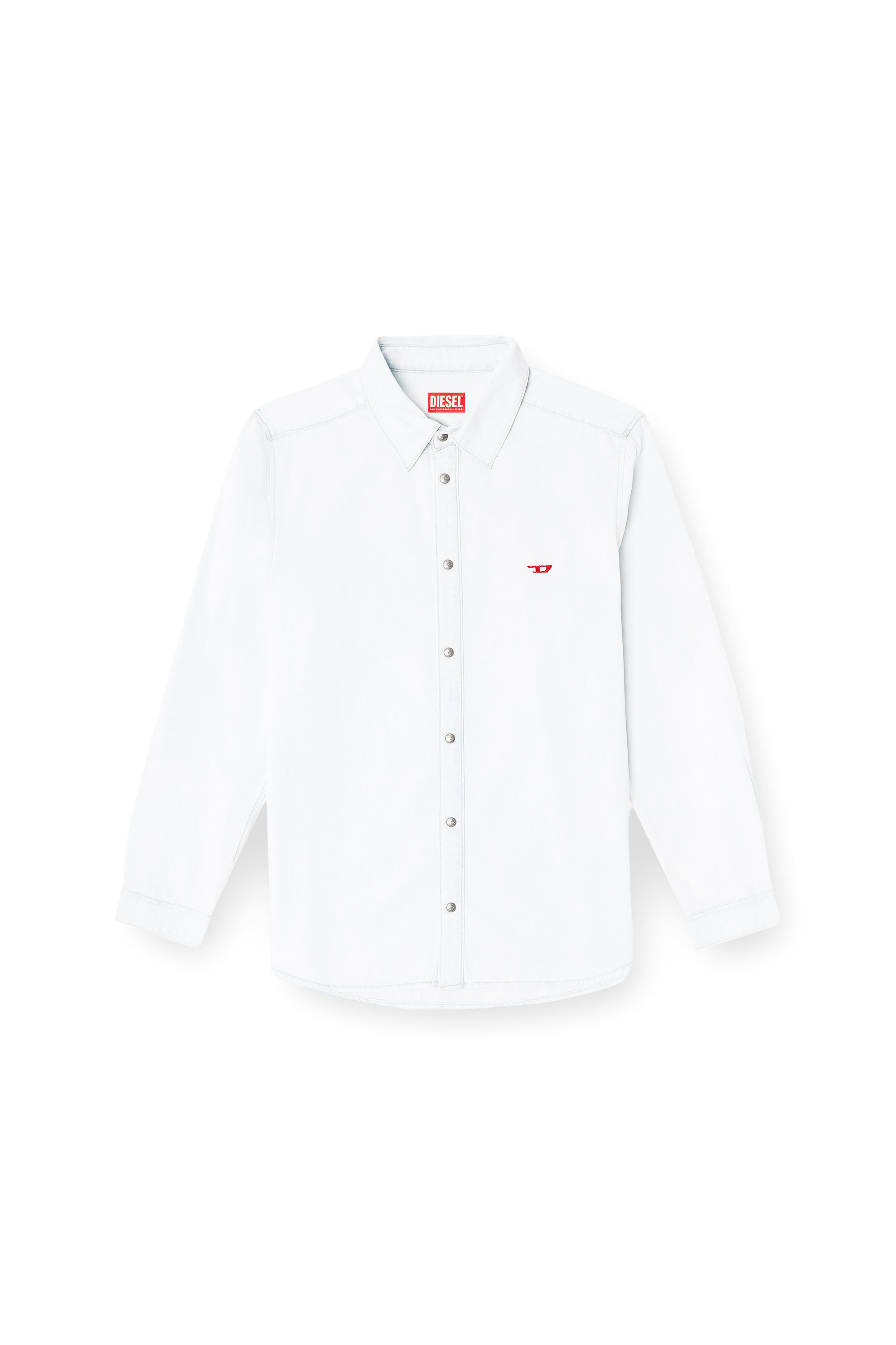 Diesel - D-SIMPLY, Male's Shirt in bleach-effect denim in ライトブルー - 2