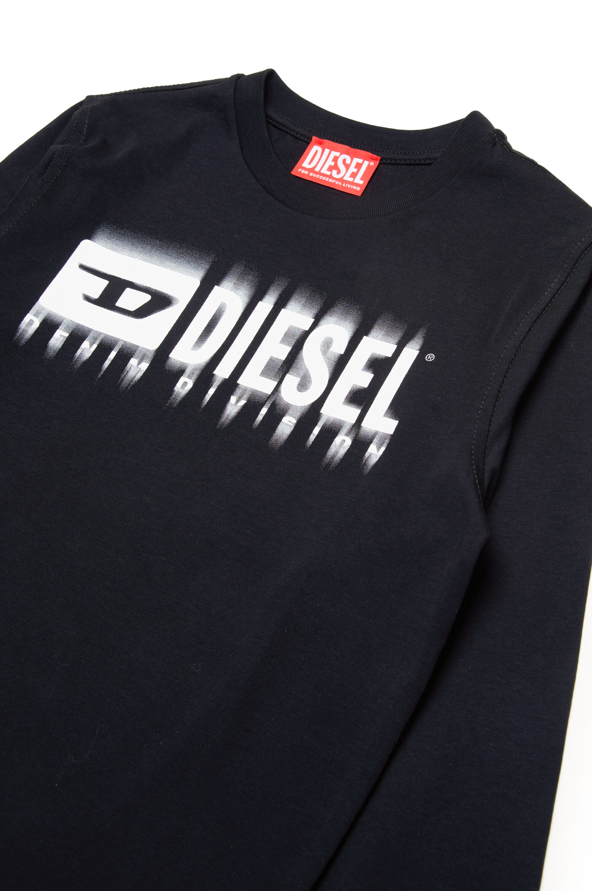 TDIEGORL6LS Long sleeved T-shirt with smudged logo｜ブラック 