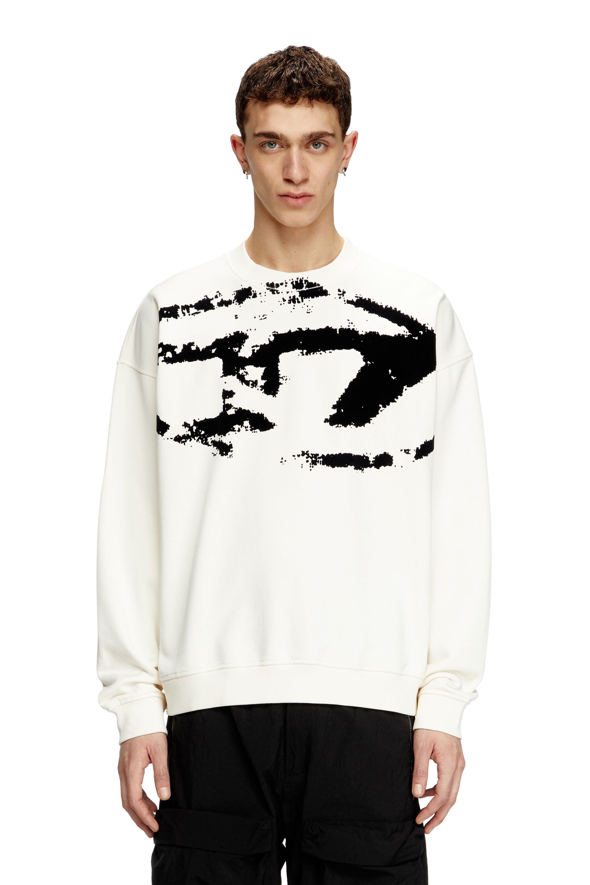 Diesel - S-BOXT-N5, Male's スウェット in ホワイト/ブラック - 3