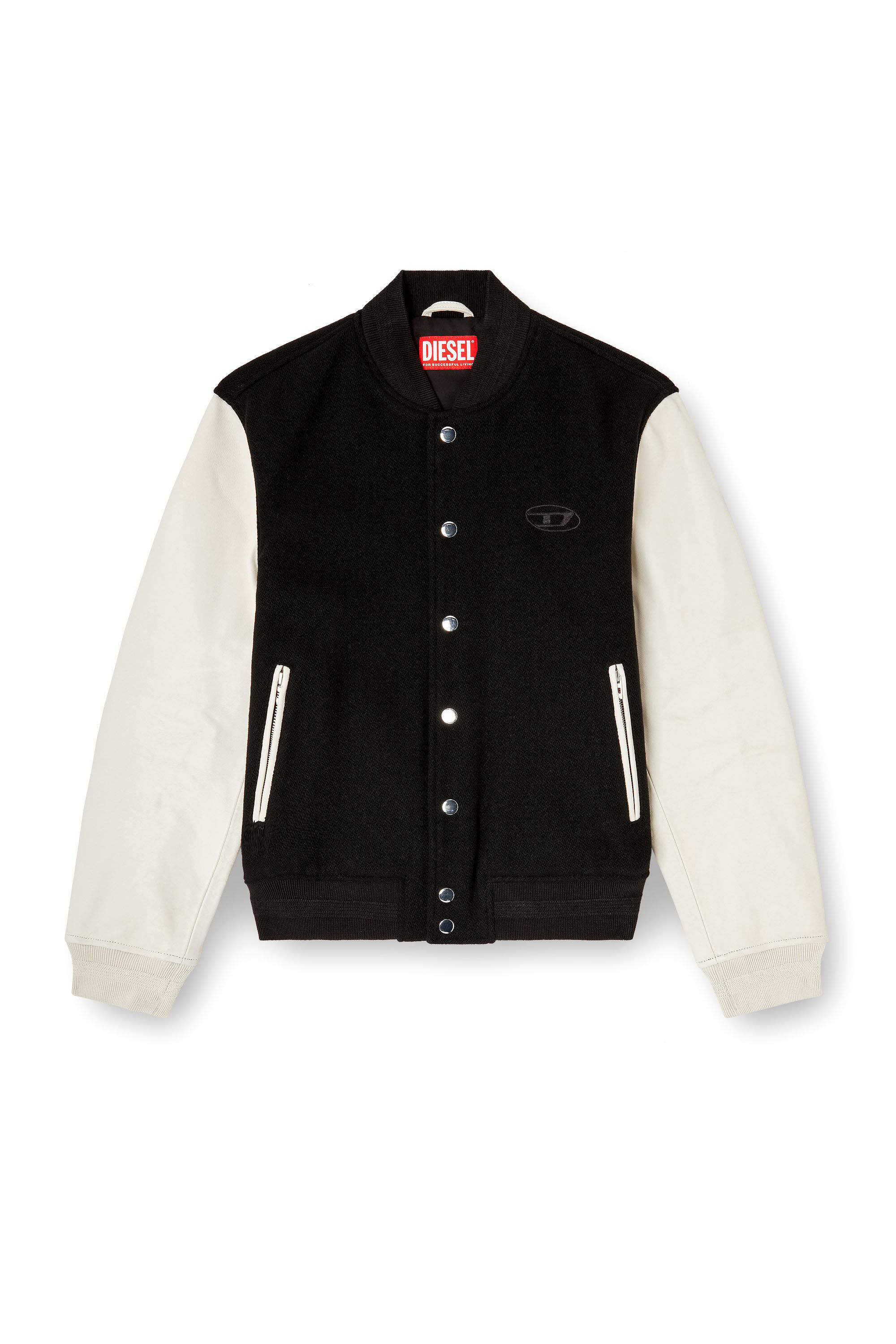 Diesel - L-ARRY-WRD, Male's ブルゾン in ブラック/ホワイト - 2