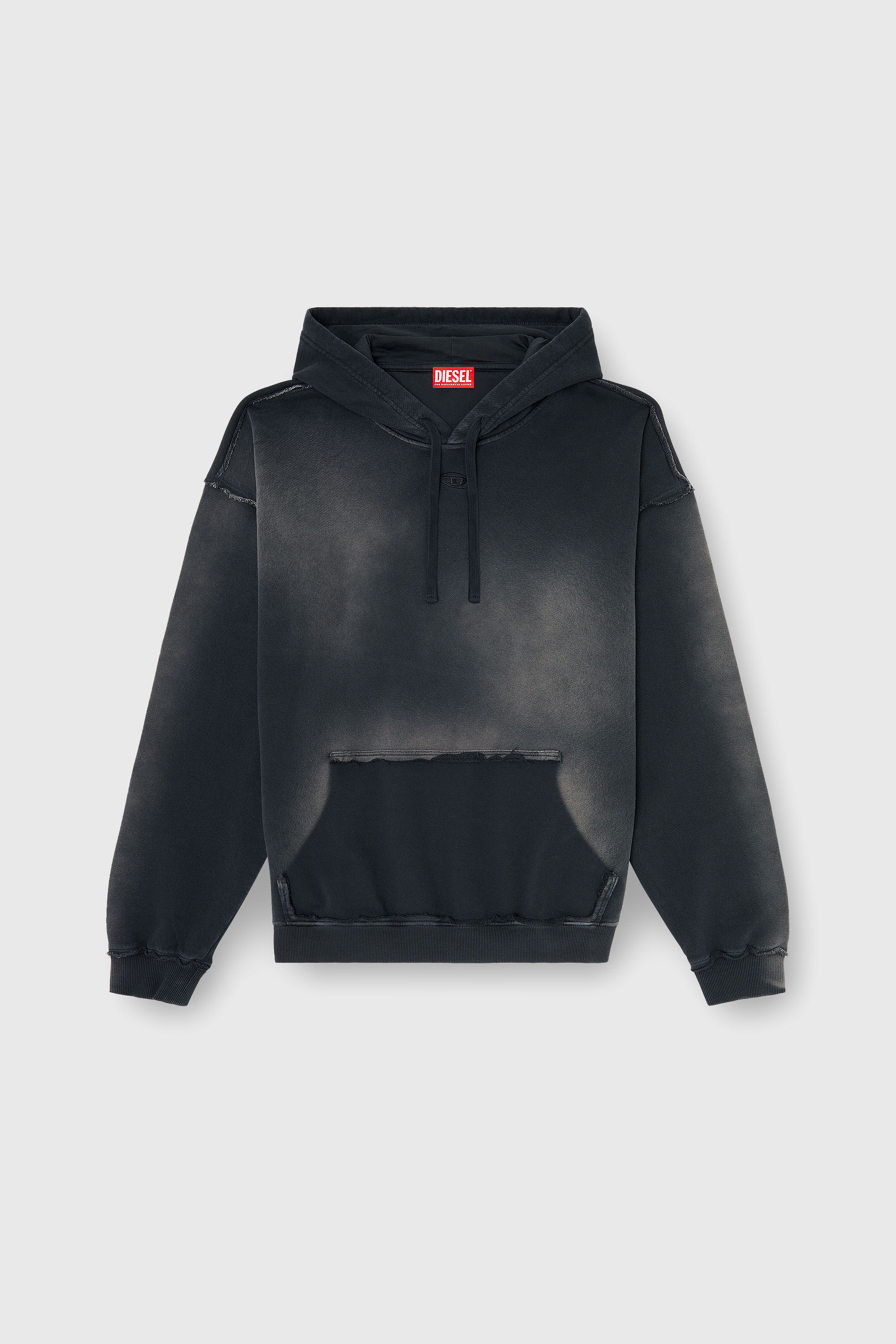 Diesel - S-POCK-HOOD, Male's プルオーバーパーカー in ブラック/グレー - 2