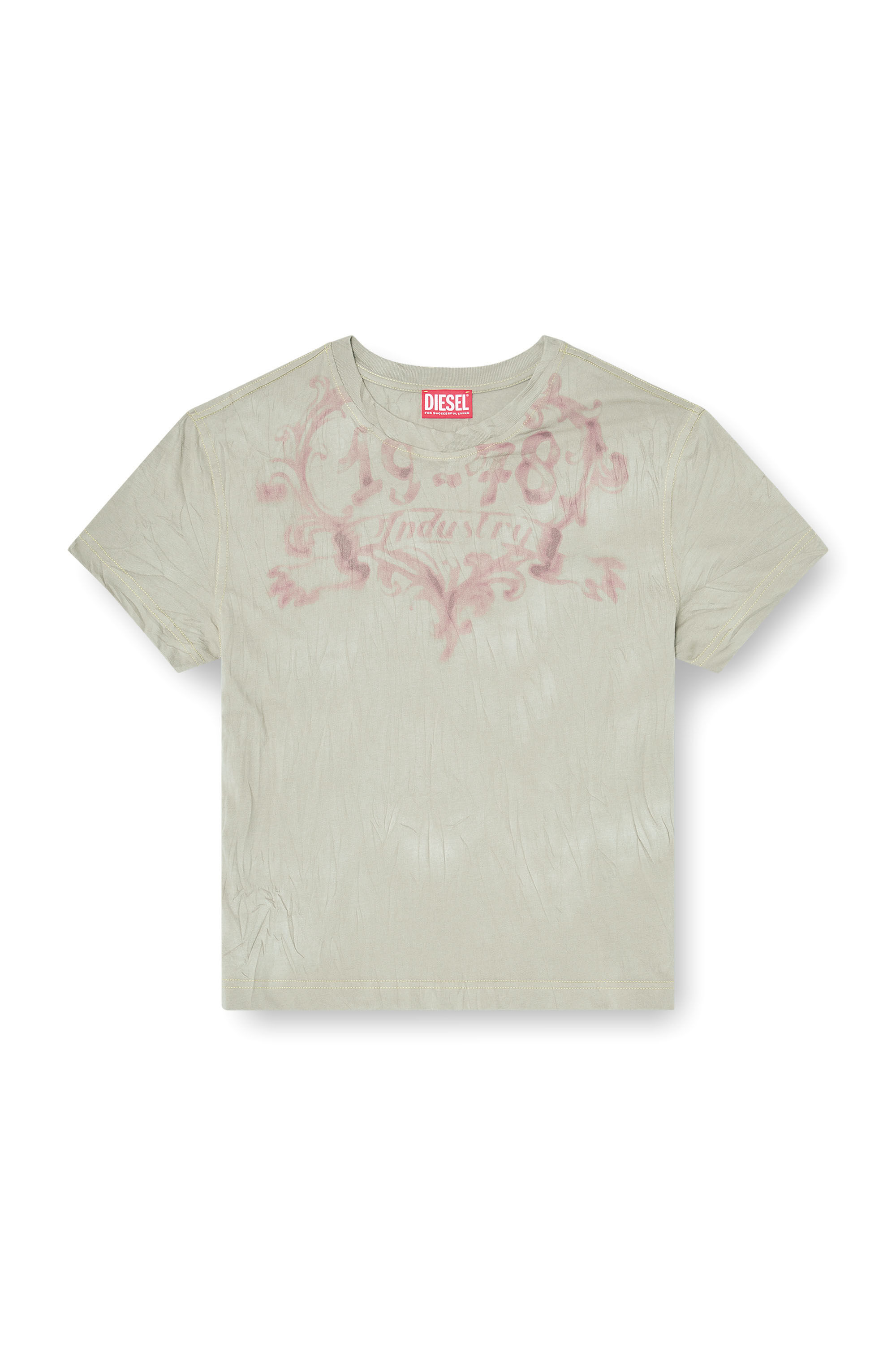 Diesel - T-ILA-AA5, Female's Tシャツ in ベージュ/ピンク - 2