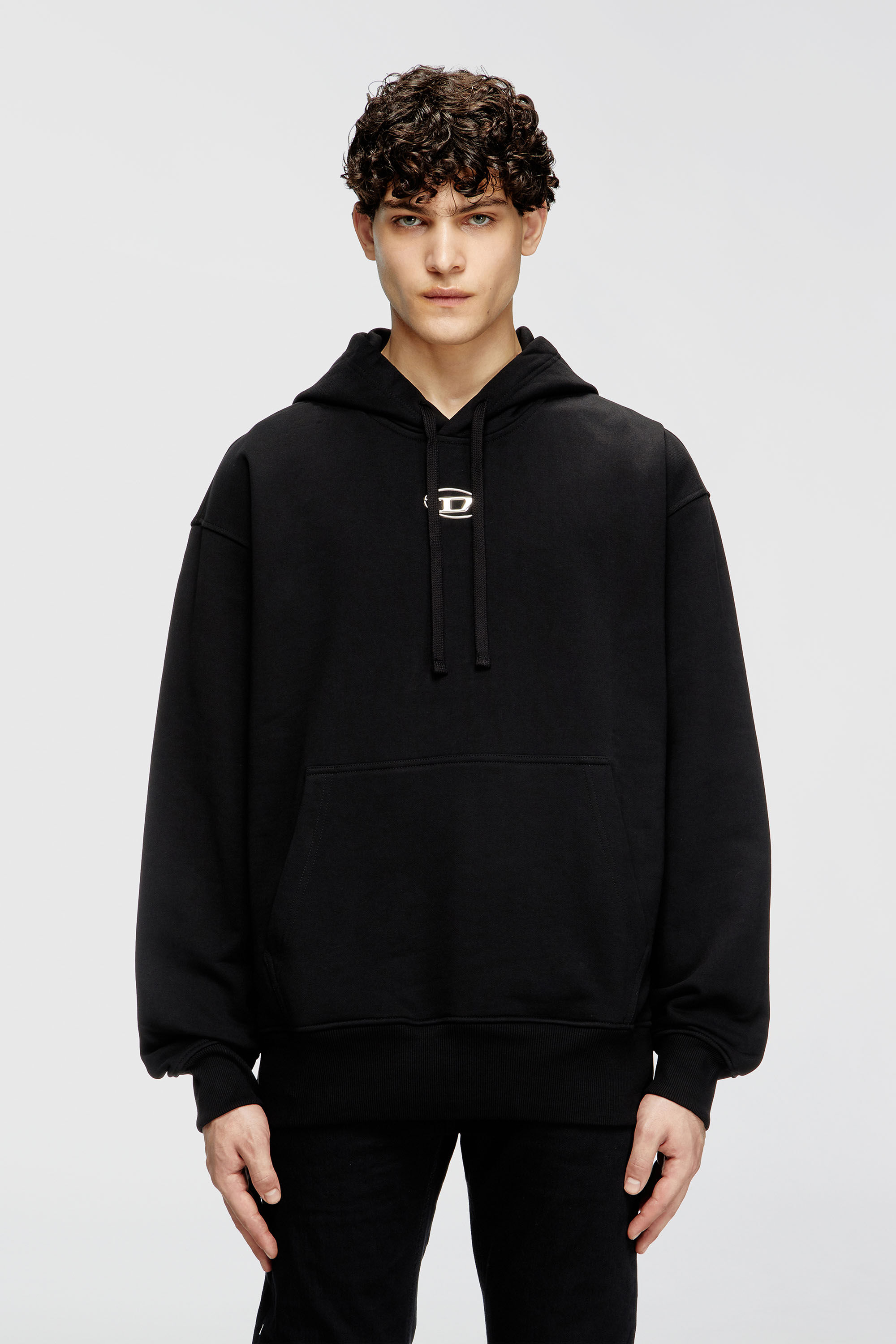 S-MACS-HOOD-OD スウェットパーカーオーバルD｜ブラック｜メンズ｜DIESEL