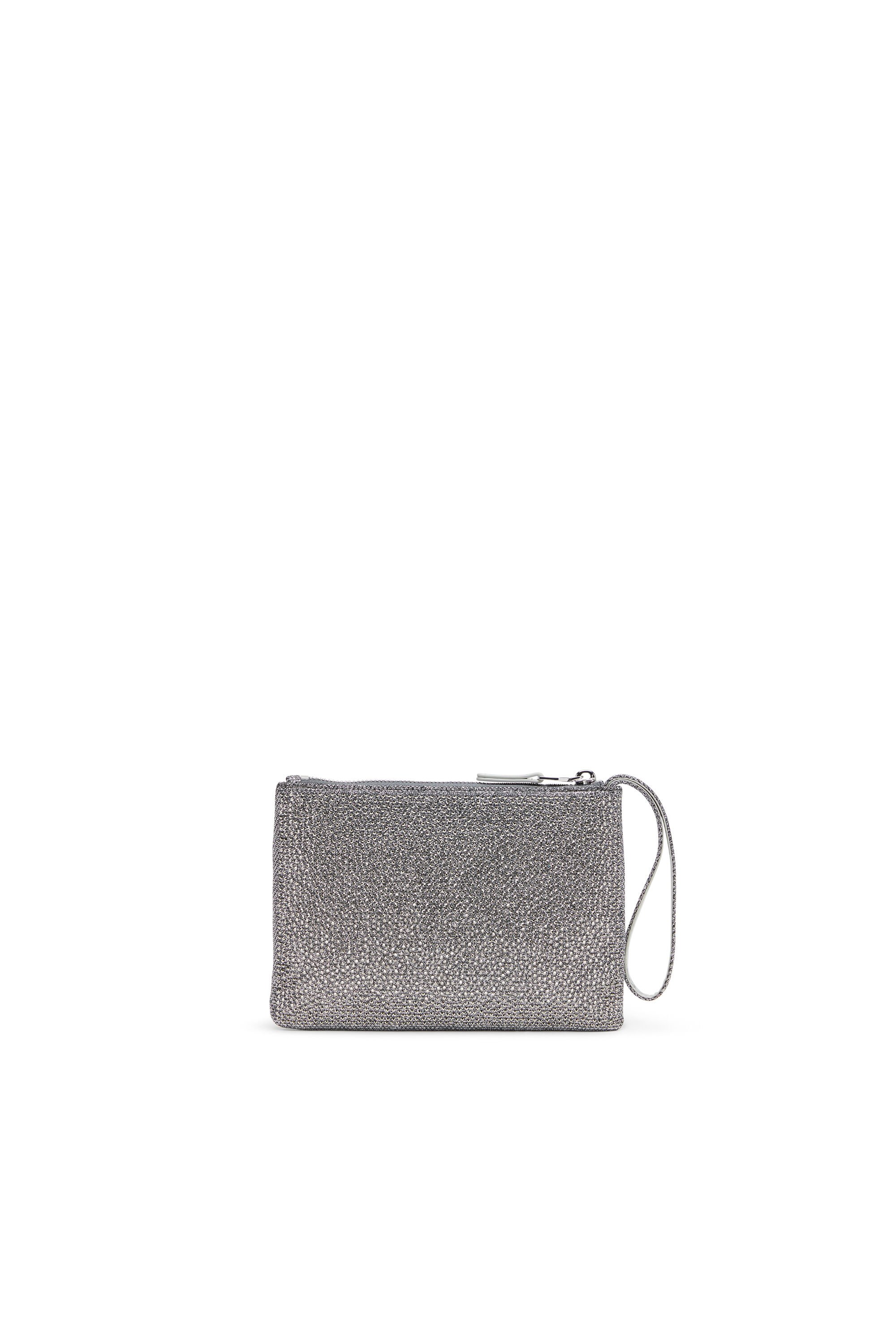 Diesel - PLAY POUCH II, Female's Pouch in crystal lurex fabric in シルバー - 2