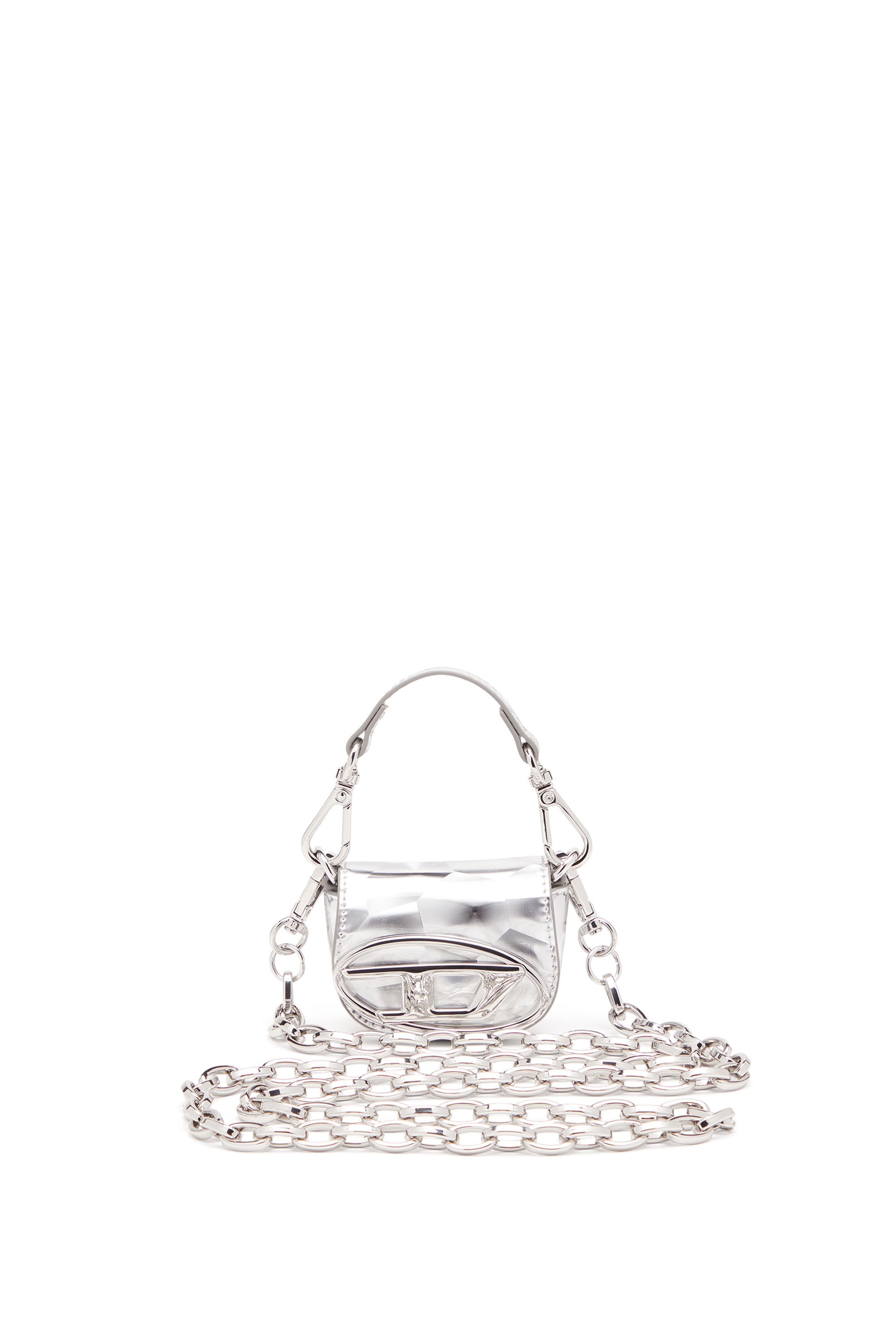 Diesel - 1DR XXS, Female's Iconic micro bag charm with mirror effect in シルバー - 1