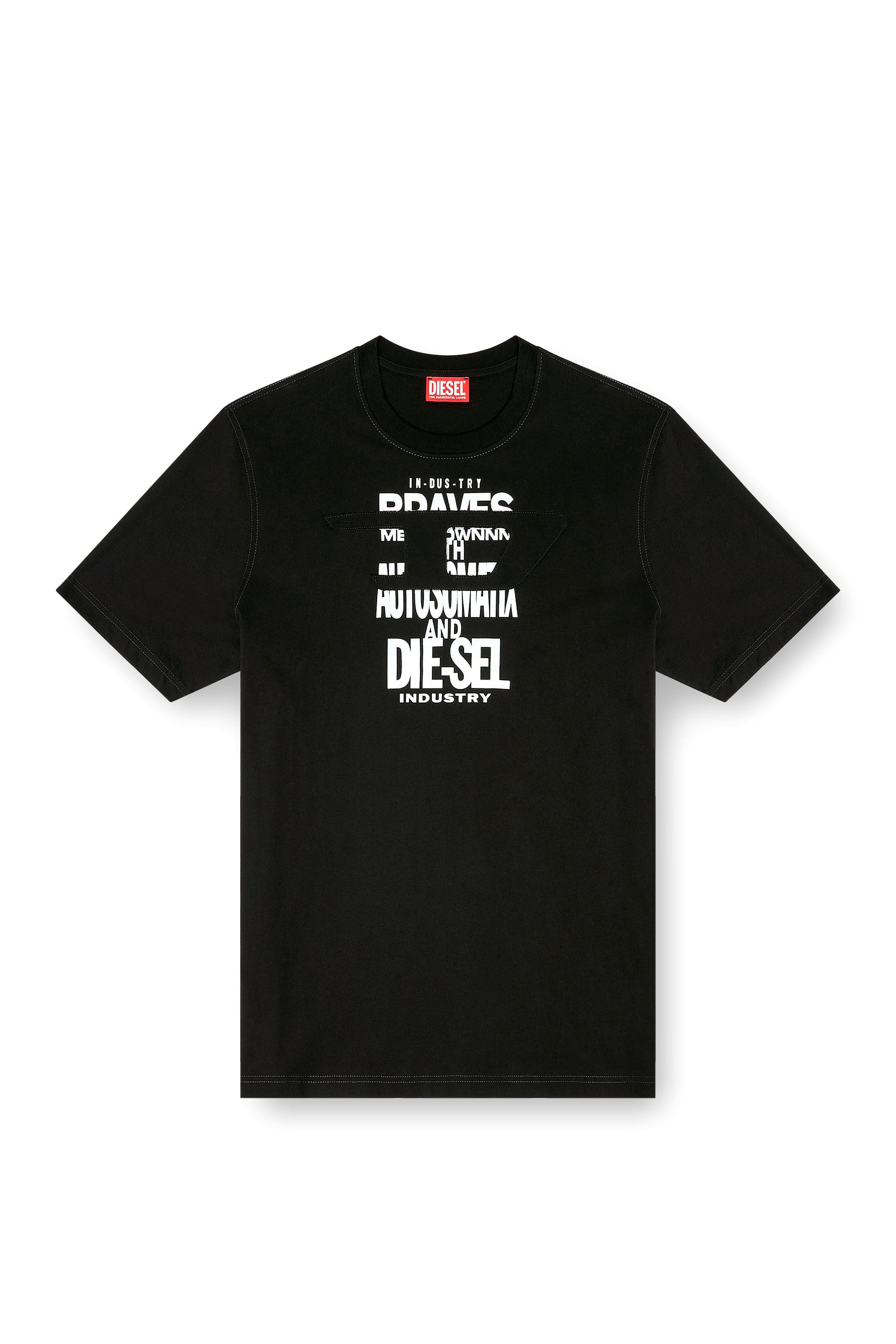 Diesel - T-ADJUST-V9, Male's Tシャツ in ブラック - 2