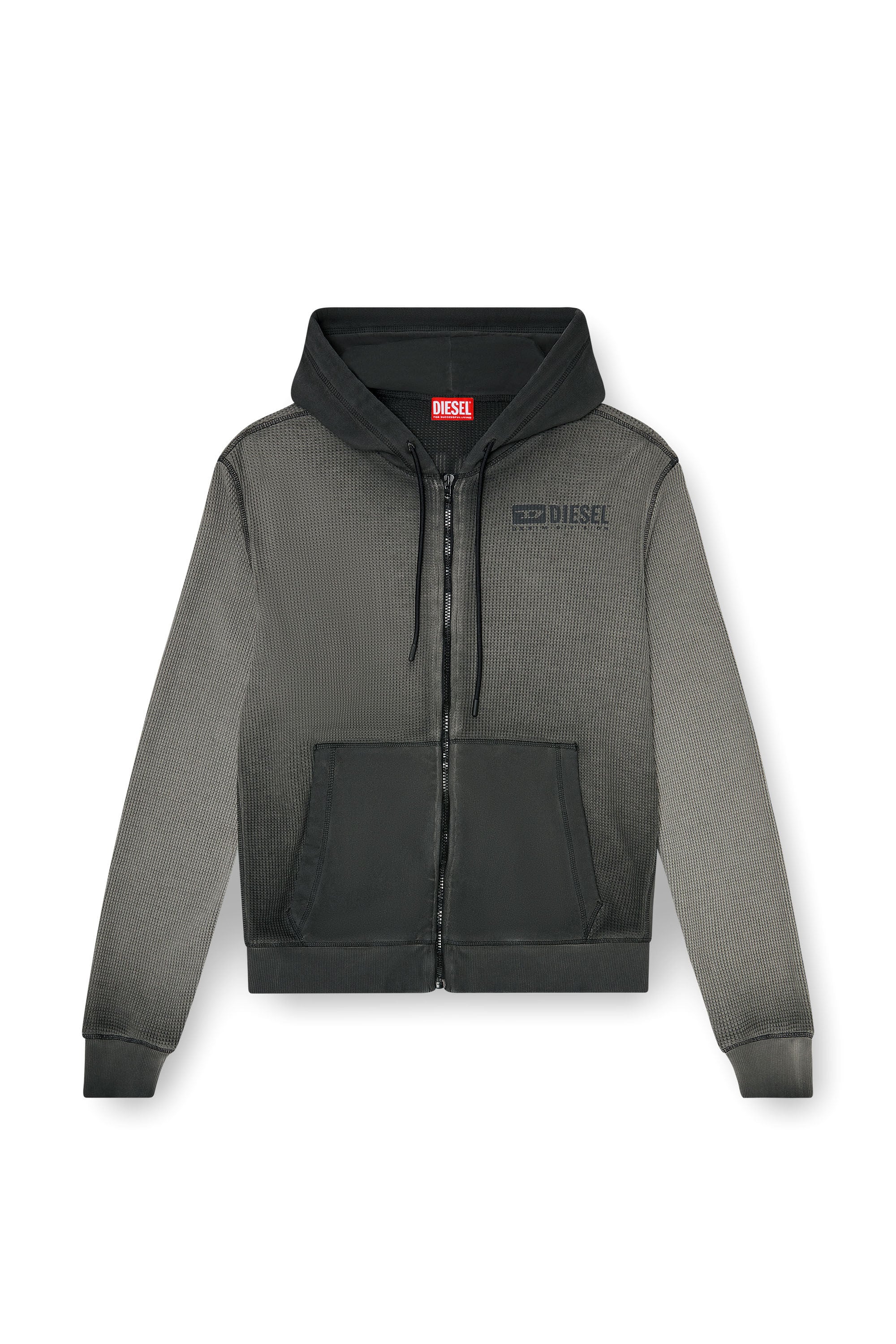 Diesel - S-WAFY-HOOD-ZIP, Male's ジップアップパーカー in グレー - 2