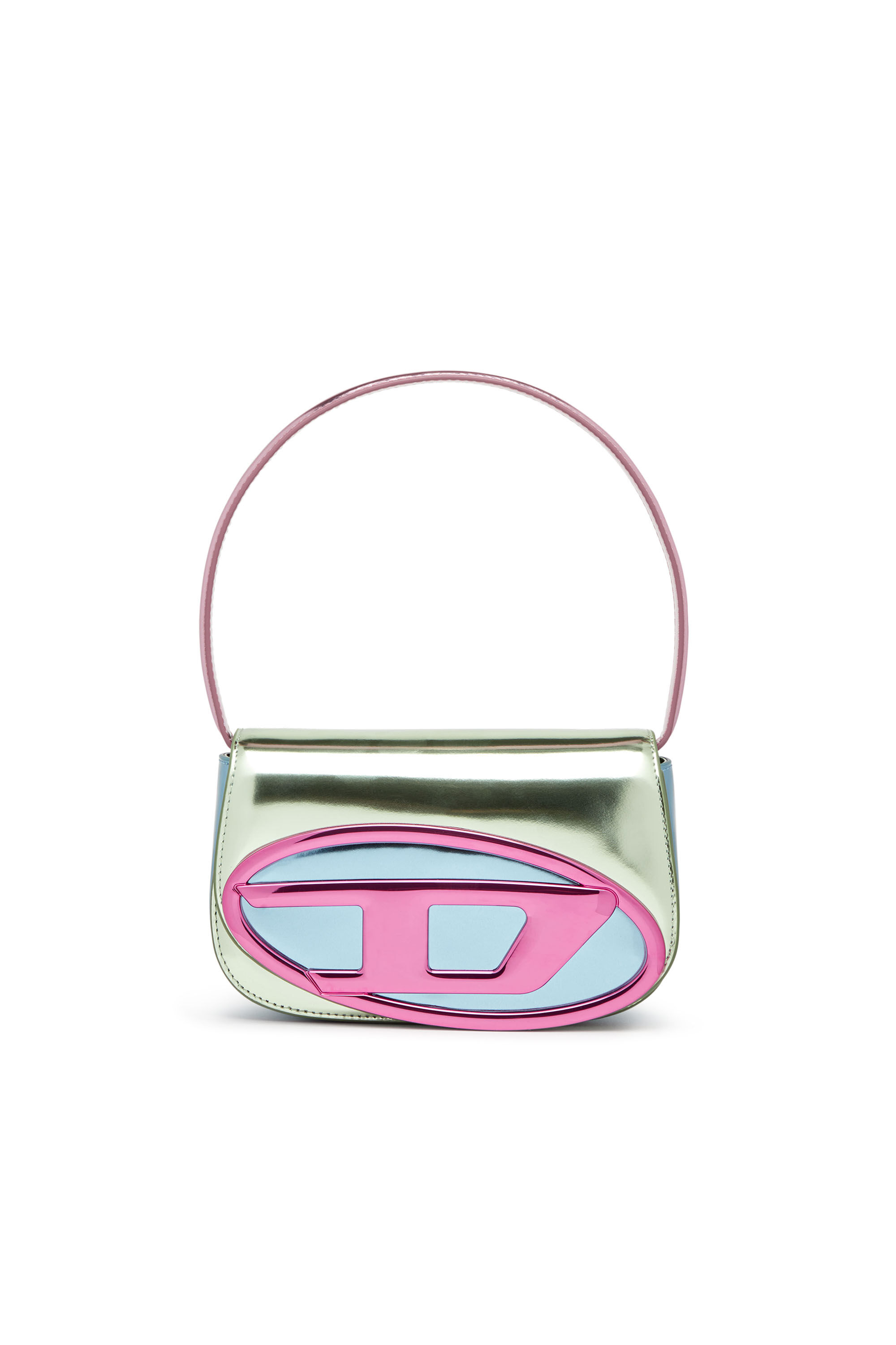 Diesel - 1DR, Female's 1DR-Iconic shoulder bag in mirror leather in グリーン/ピンク - 1