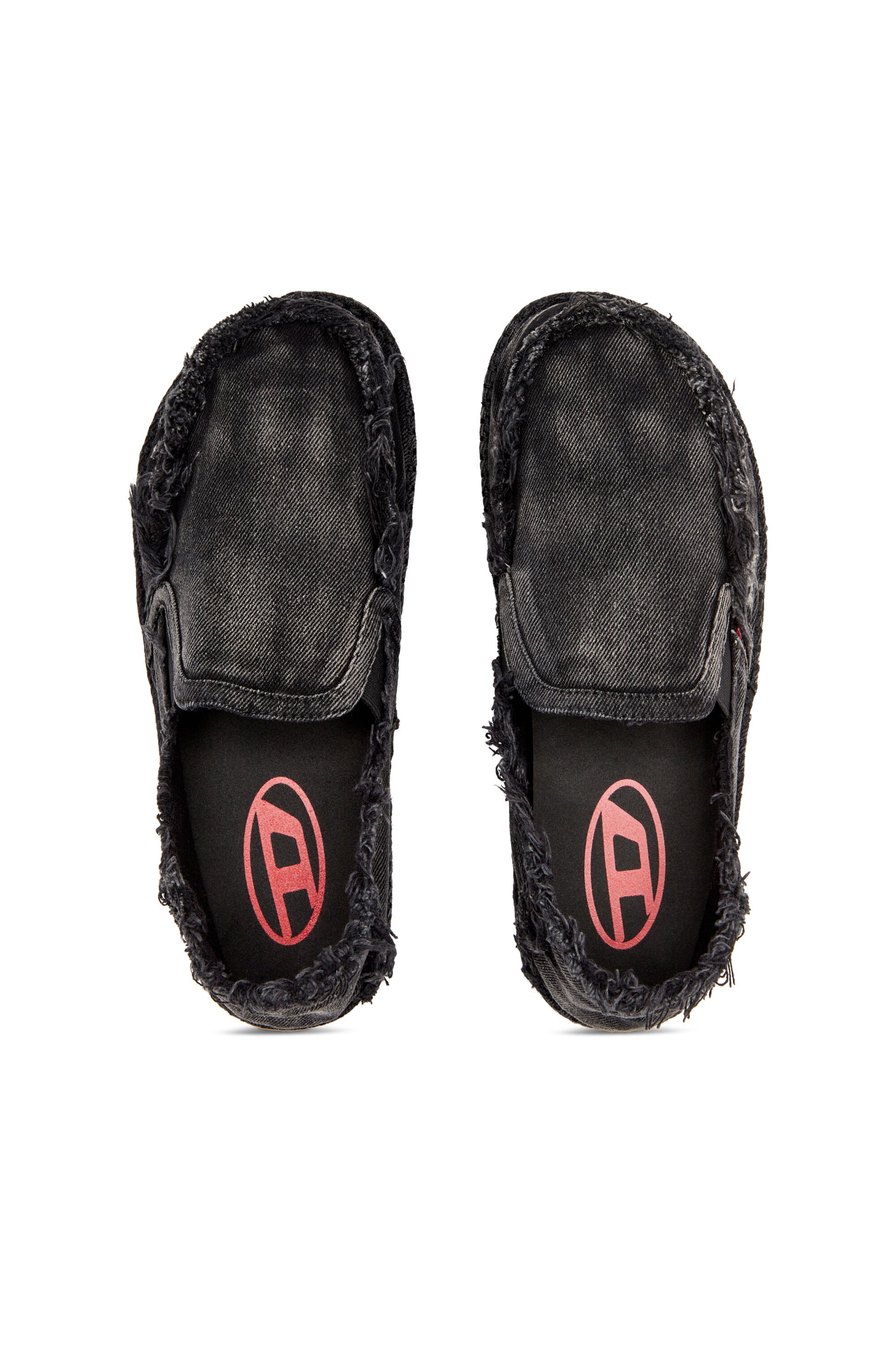Diesel - D-LUKAS ESP, Male's D-Lukas-Espadrille loafers in distressed denim in ブラック - 5