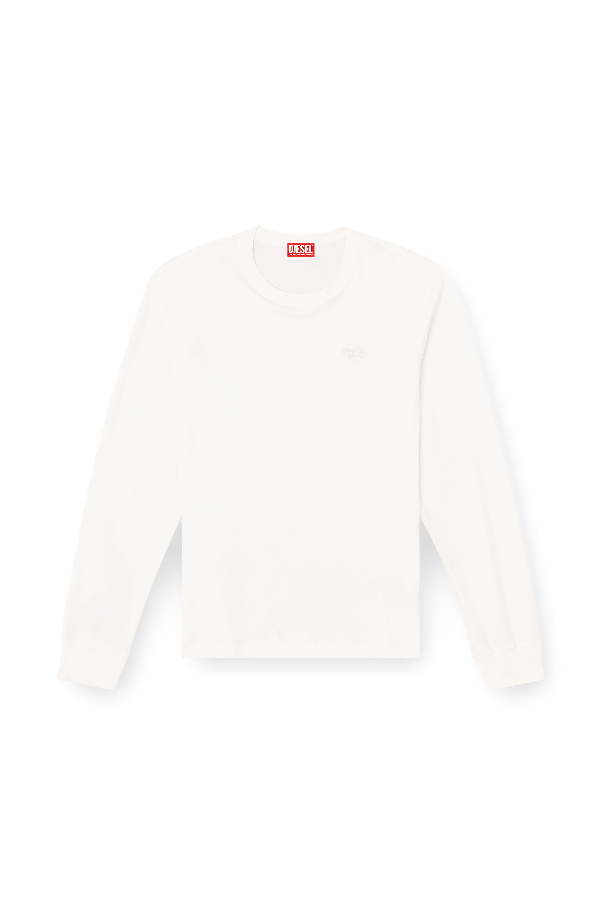 Diesel - T-ADJUST-LS-SLITS-R17, Male's Long-sleeve T-shirt with logo embroidery in ホワイト - 2