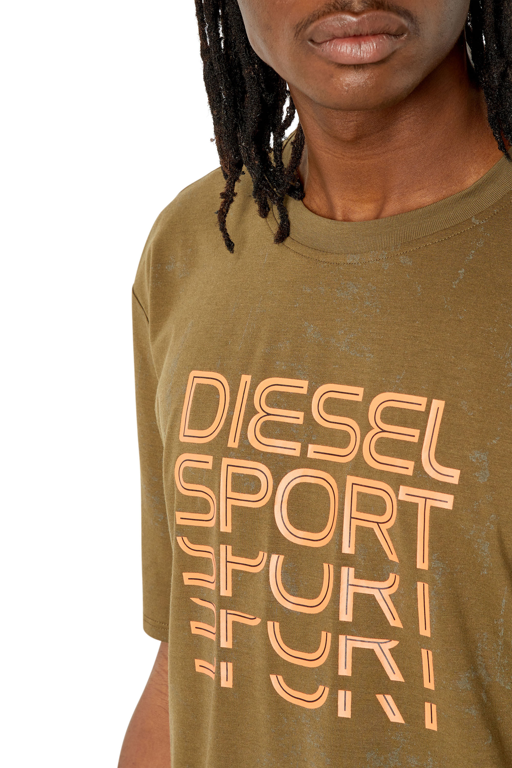 Diesel - AMTEE-DUNCAN-HT16, Male's トレーニング Tシャツ ロゴ DIESEL SPORT in Brown - 4