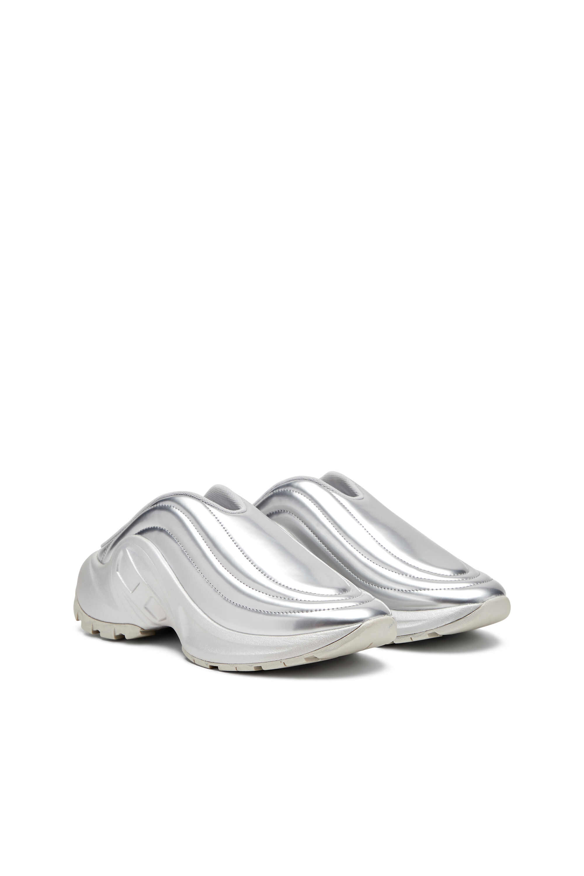 Diesel - S-D-RUNNER MULE X, Unisex's S-D-Runner-Metallic mules in シルバー - 2