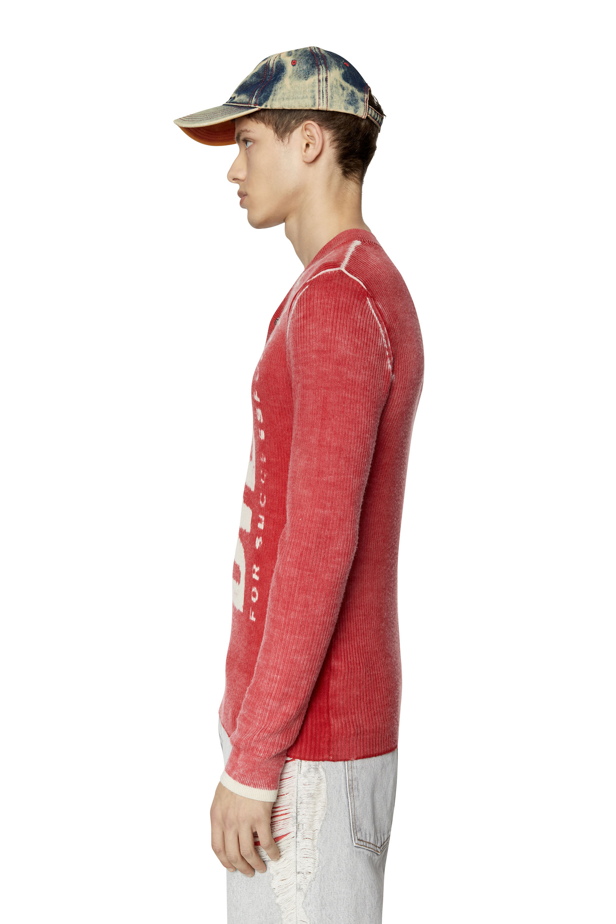 Diesel - K-ATULLUS, Male's ロゴ ニット in レッド - 6