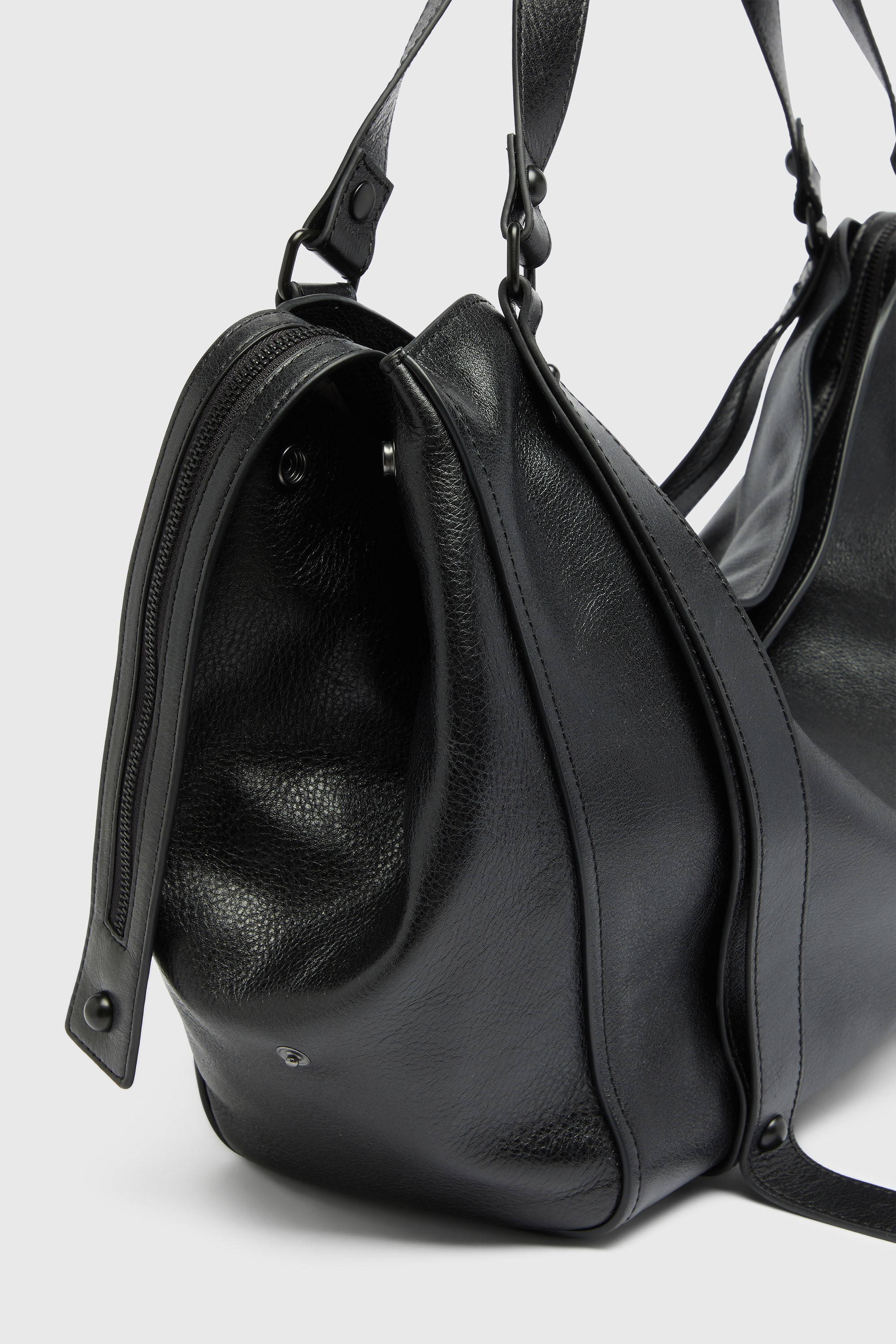 Diesel - D-ONE TOPHANDLE L, Unisex's D-One-Large top-handle bag in leather in ブラック - 6